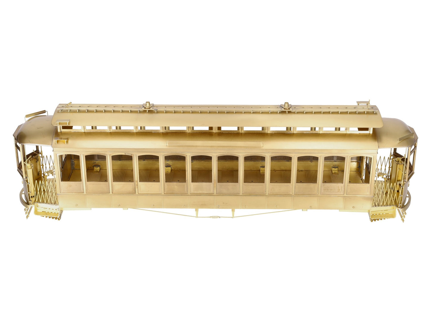 GHB International 1-1000 G Scale BRASS Old Tyme Brill Convertible Trolley LN/Box