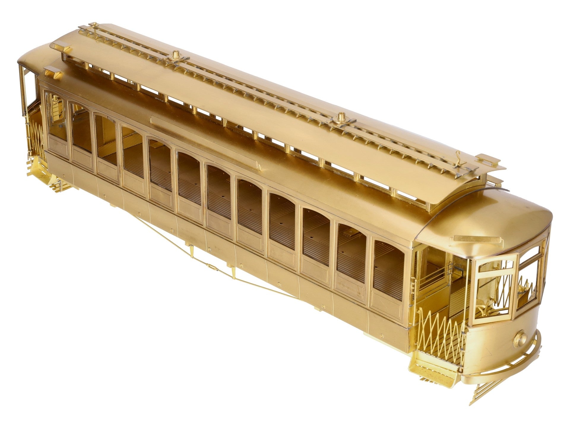 GHB International 1-1000 G Scale BRASS Old Tyme Brill Convertible Trolley LN/Box