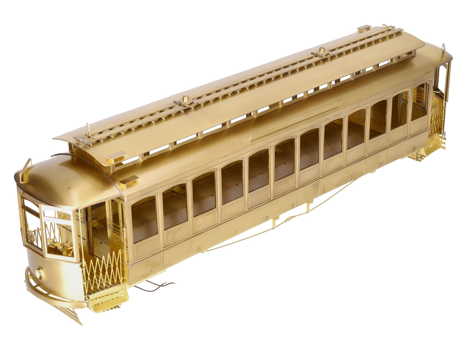 GHB International 1-1000 G Scale BRASS Old Tyme Brill Convertible Trolley LN/Box