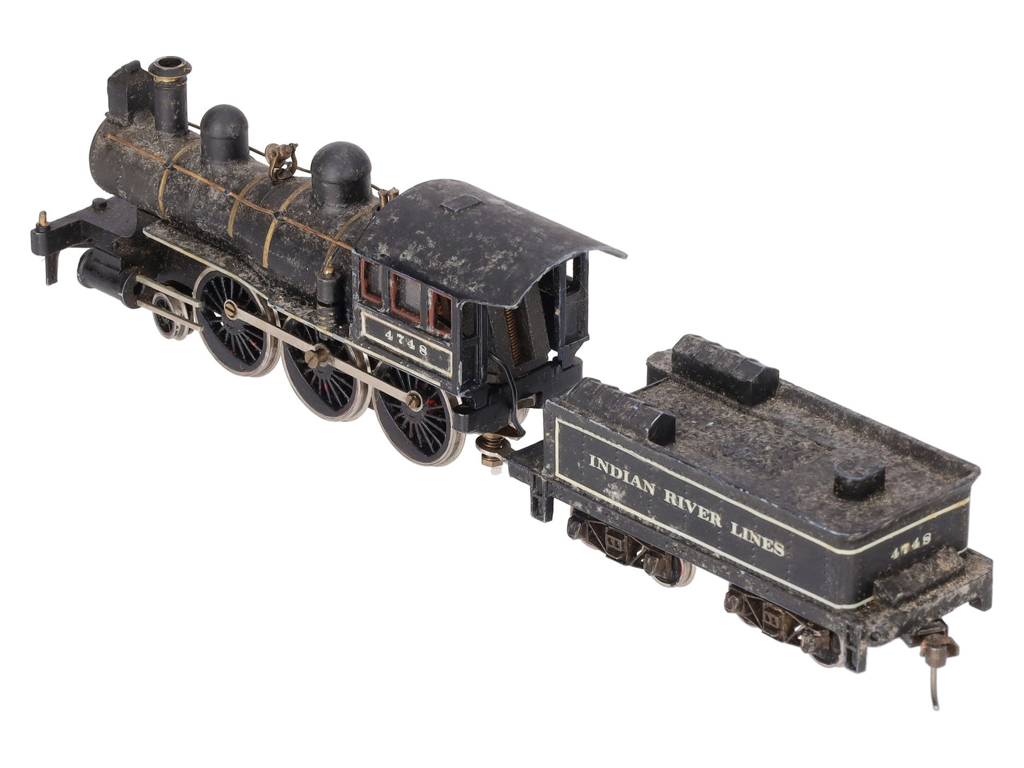 New One HO Indian River Lines 4-6-0 Steam Locomotive & Tender #4748 Custom
