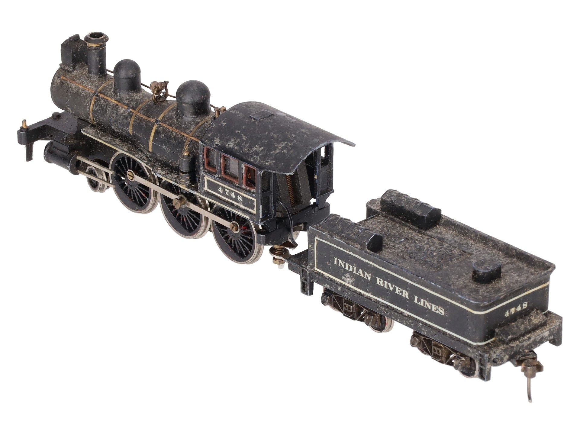 New One HO Indian River Lines 4-6-0 Steam Locomotive & Tender #4748 Custom