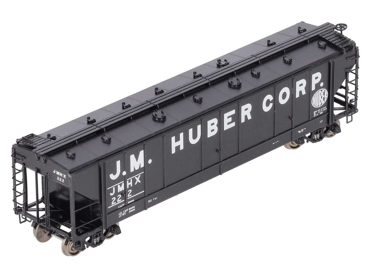 Overland 3274.3 HO BRASS J.M. Huber Carbon Black 47' Hopper #222 EX/Box