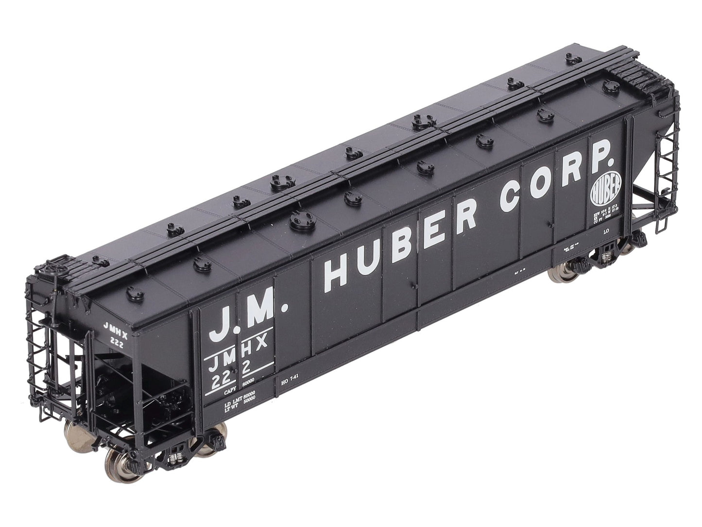 Overland 3274.3 HO BRASS J.M. Huber Carbon Black 47' Hopper #222 EX/Box