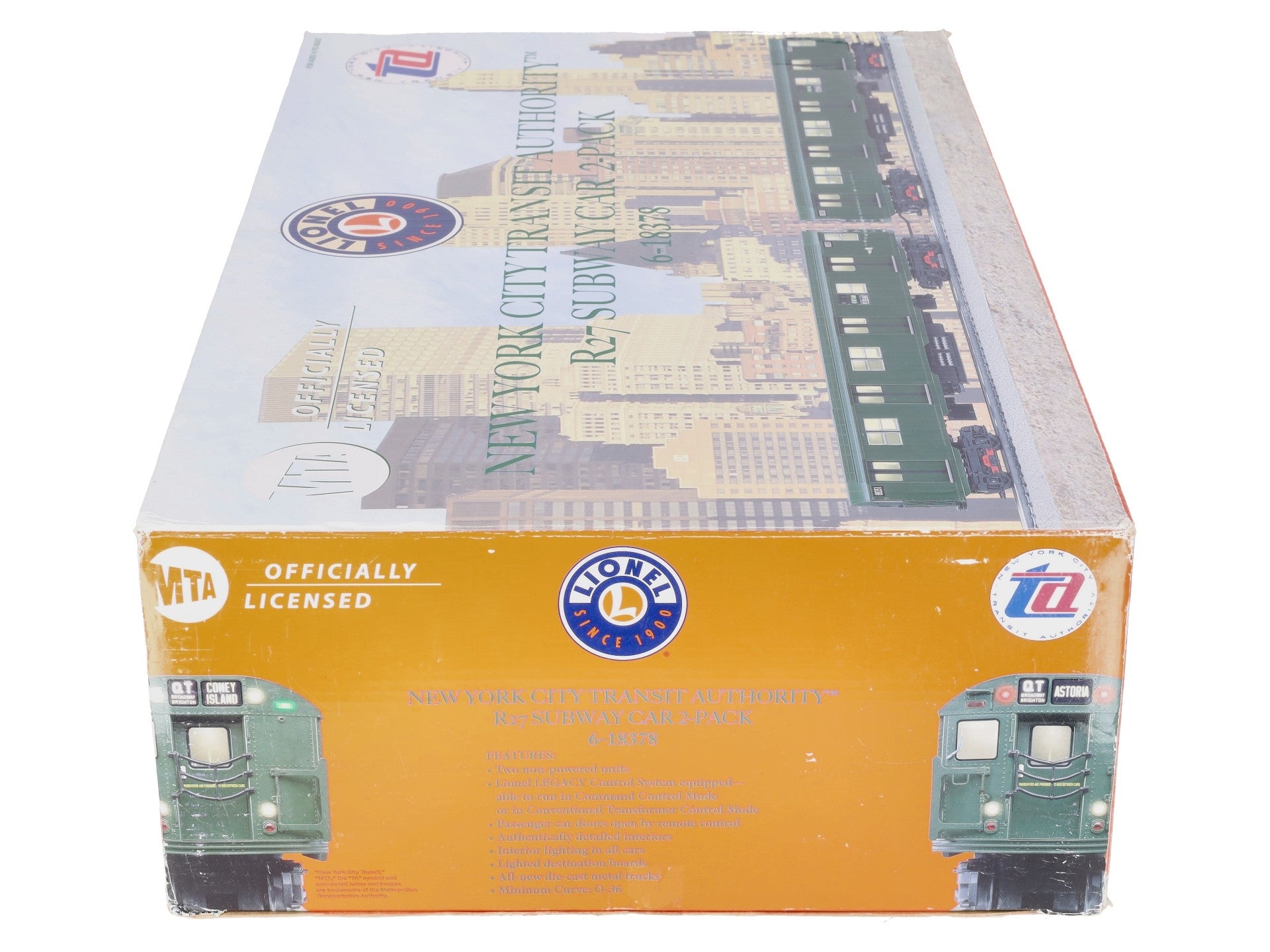 Lionel 6-18378 O Gauge MTA New York City Transit Authority R27 Subway Car Set EX/Box