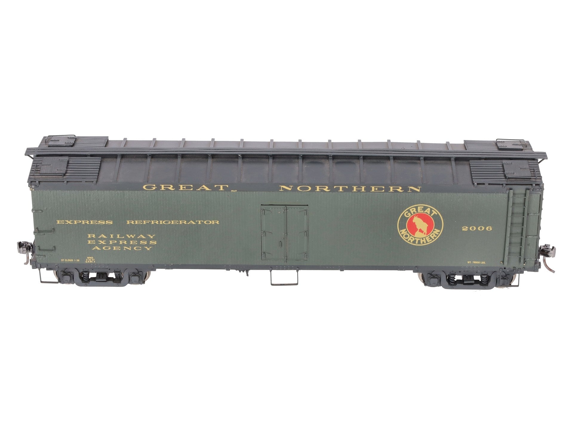Ajin O Brass Great Northern Refrigerator Car #2006 (2-Rail) - Painted