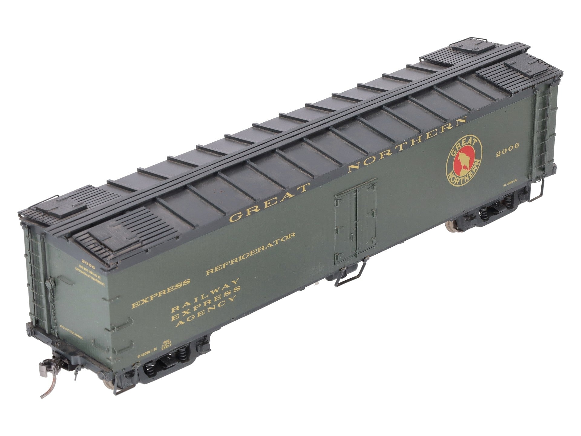 Ajin O Brass Great Northern Refrigerator Car #2006 (2-Rail) - Painted