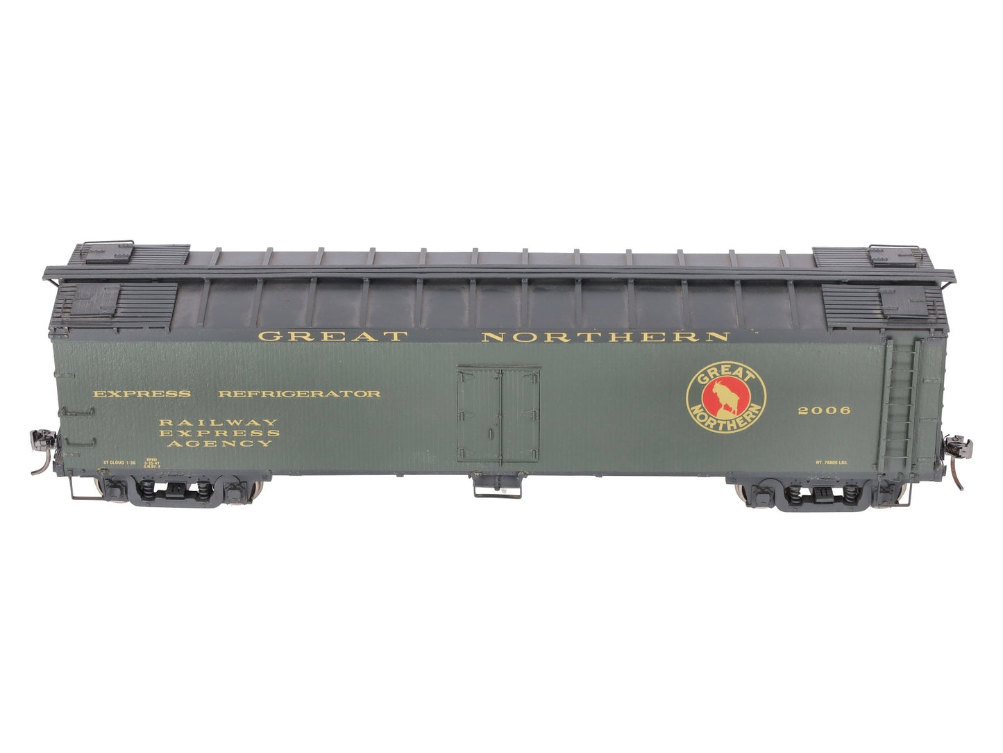 Ajin O Brass Great Northern Refrigerator Car #2006 (2-Rail) - Painted