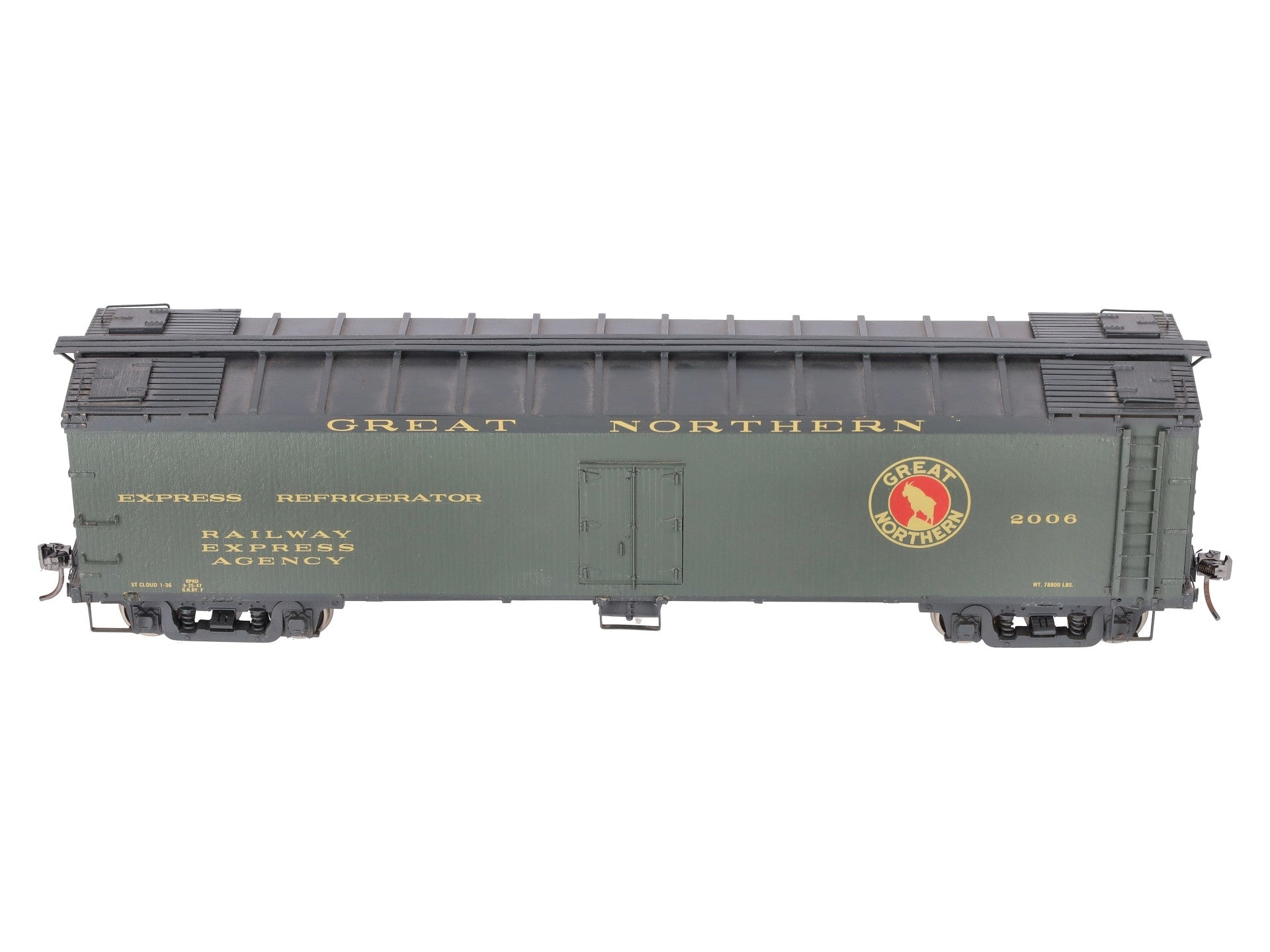 Ajin O Brass Great Northern Refrigerator Car #2006 (2-Rail) - Painted