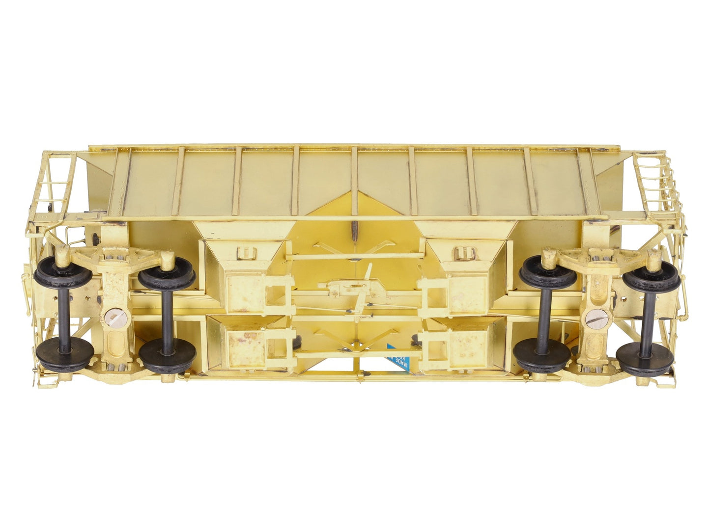 Pecos River Brass O Brass Santa Fe 34' Ballast Car/2-Bay Hopper (2-Rail) EX/Box