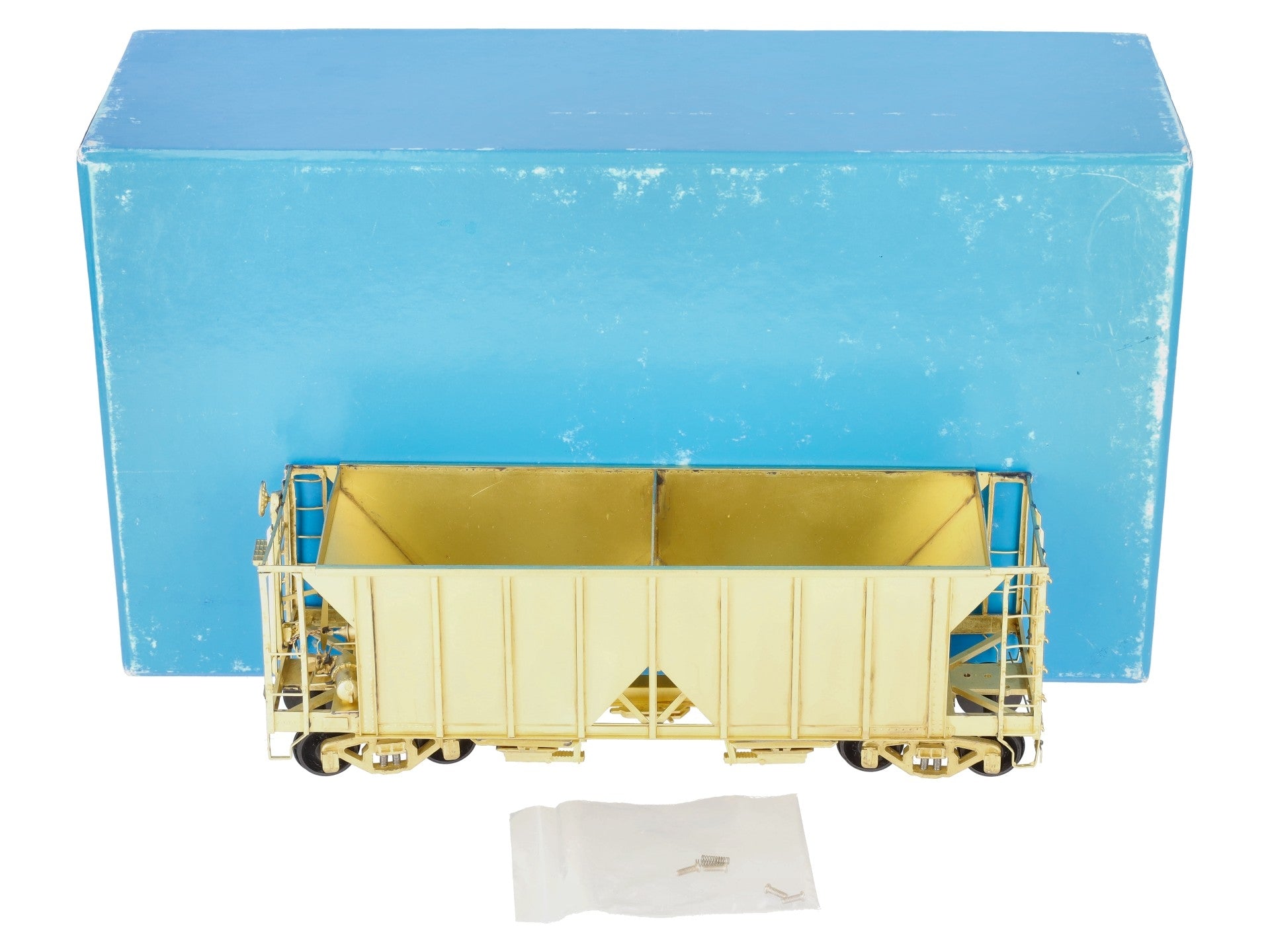 Pecos River Brass O Brass Santa Fe 34' Ballast Car/2-Bay Hopper (2-Rail) EX/Box