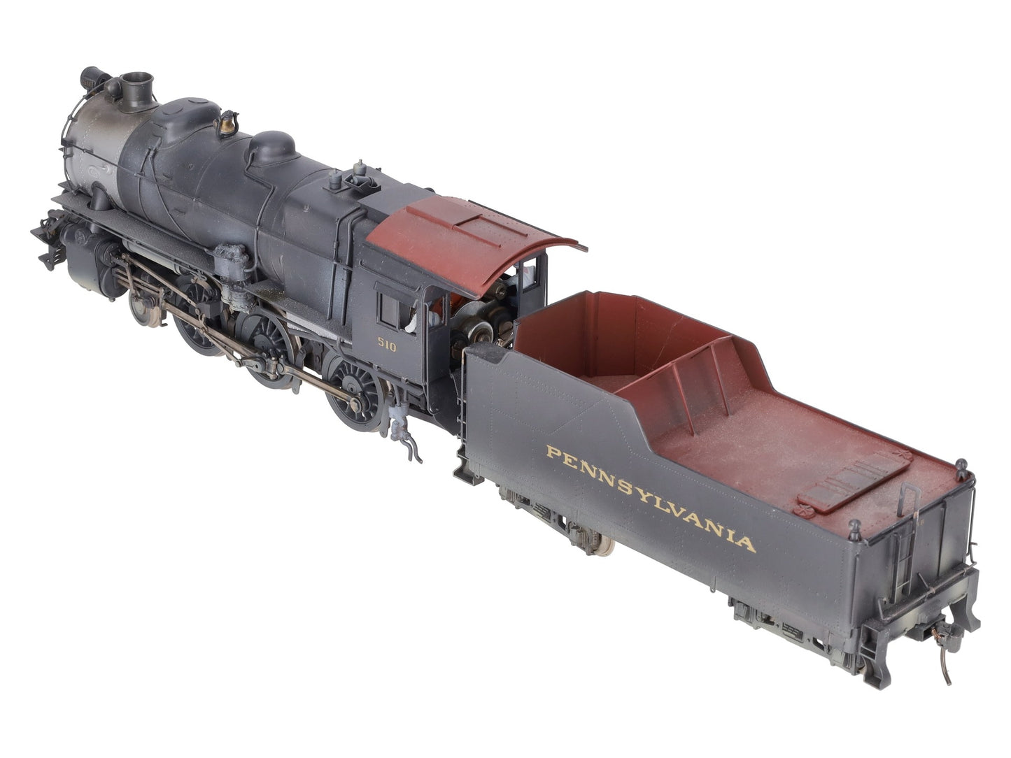 O Scale 2-Rail Brass PRR 4-6-0 Steam Engine & Tender #510 - Painted