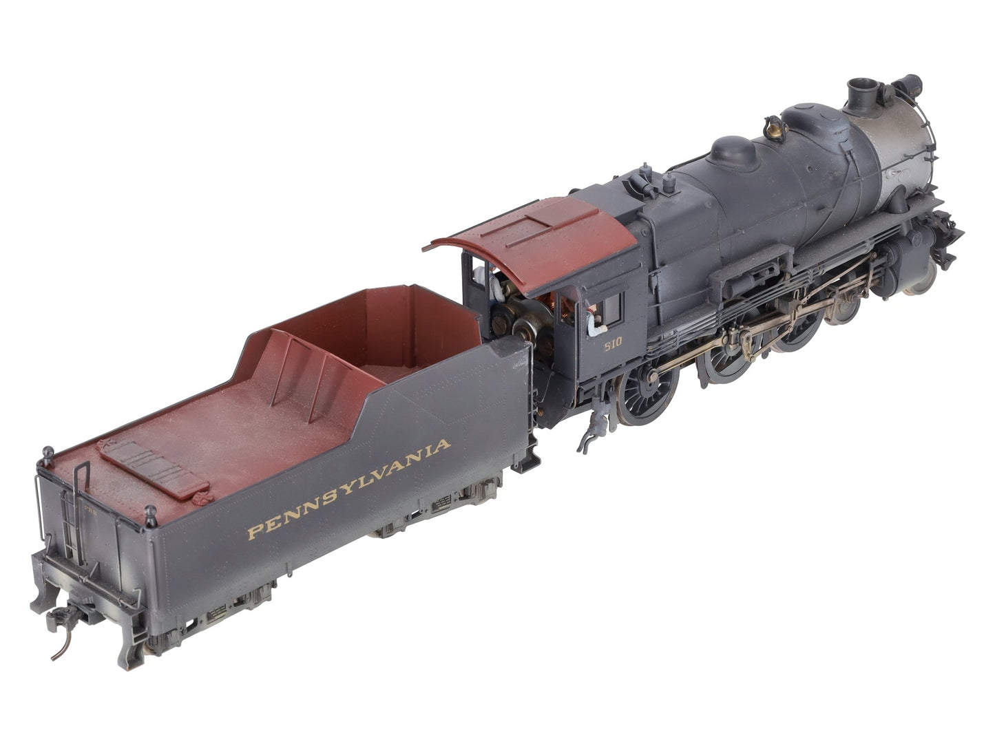O Scale 2-Rail Brass PRR 4-6-0 Steam Engine & Tender #510 - Painted