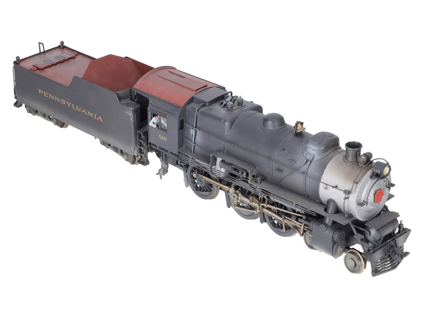 O Scale 2-Rail Brass PRR 4-6-0 Steam Engine & Tender #510 - Painted