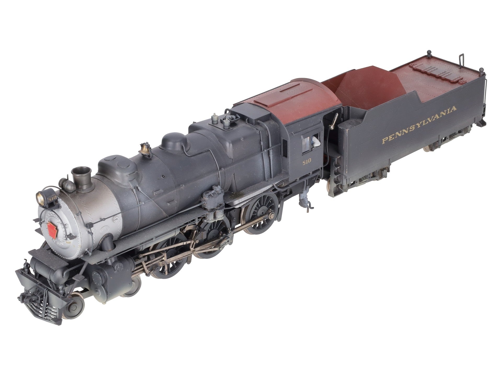 O Scale 2-Rail Brass PRR 4-6-0 Steam Engine & Tender #510 - Painted