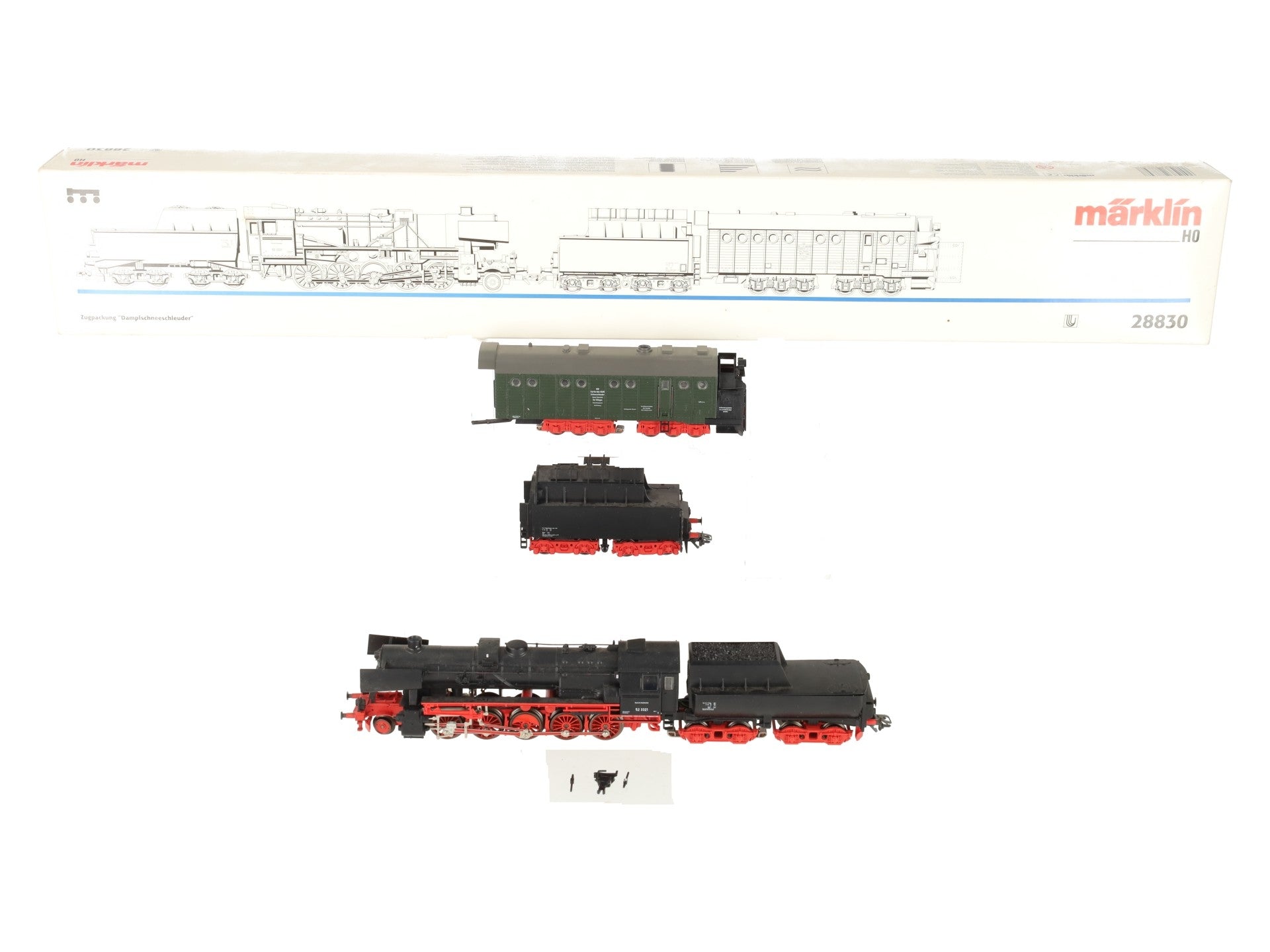 Marklin 28830 HO Scale Deutsche Bahn Steam Powered Rotary Snow Plow Train Set EX/Box