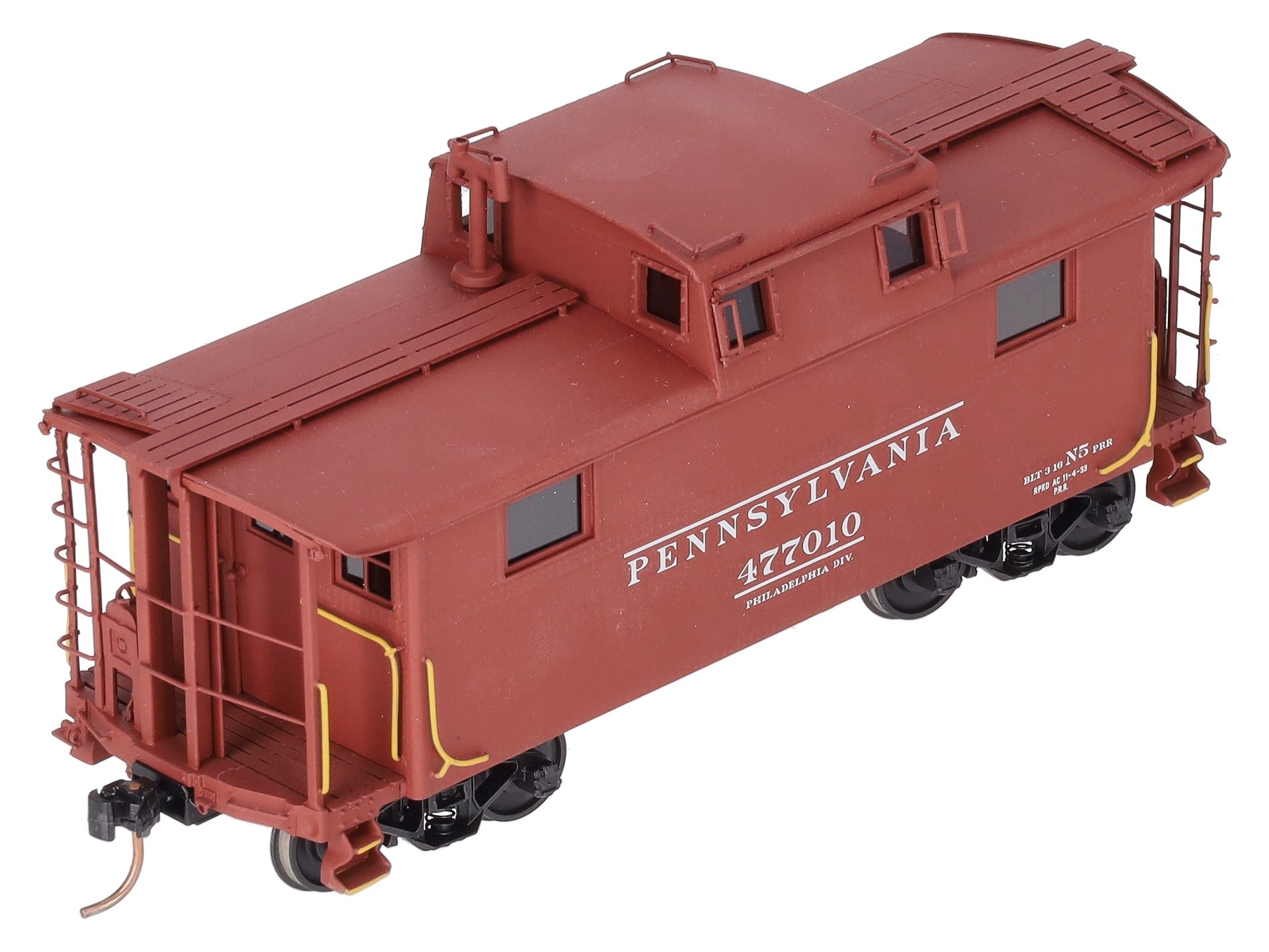 Overland OMI-1610/S BRASS S Scale PRR Steel Caboose N5A w/o Antenna -Painted EX/Box
