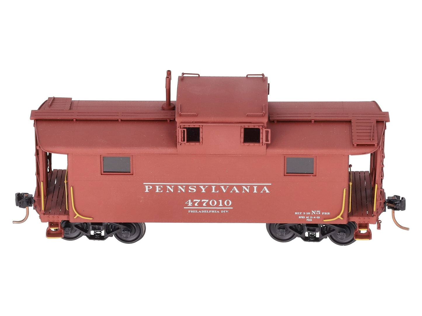 Overland OMI-1610/S BRASS S Scale PRR Steel Caboose N5A w/o Antenna -Painted EX/Box