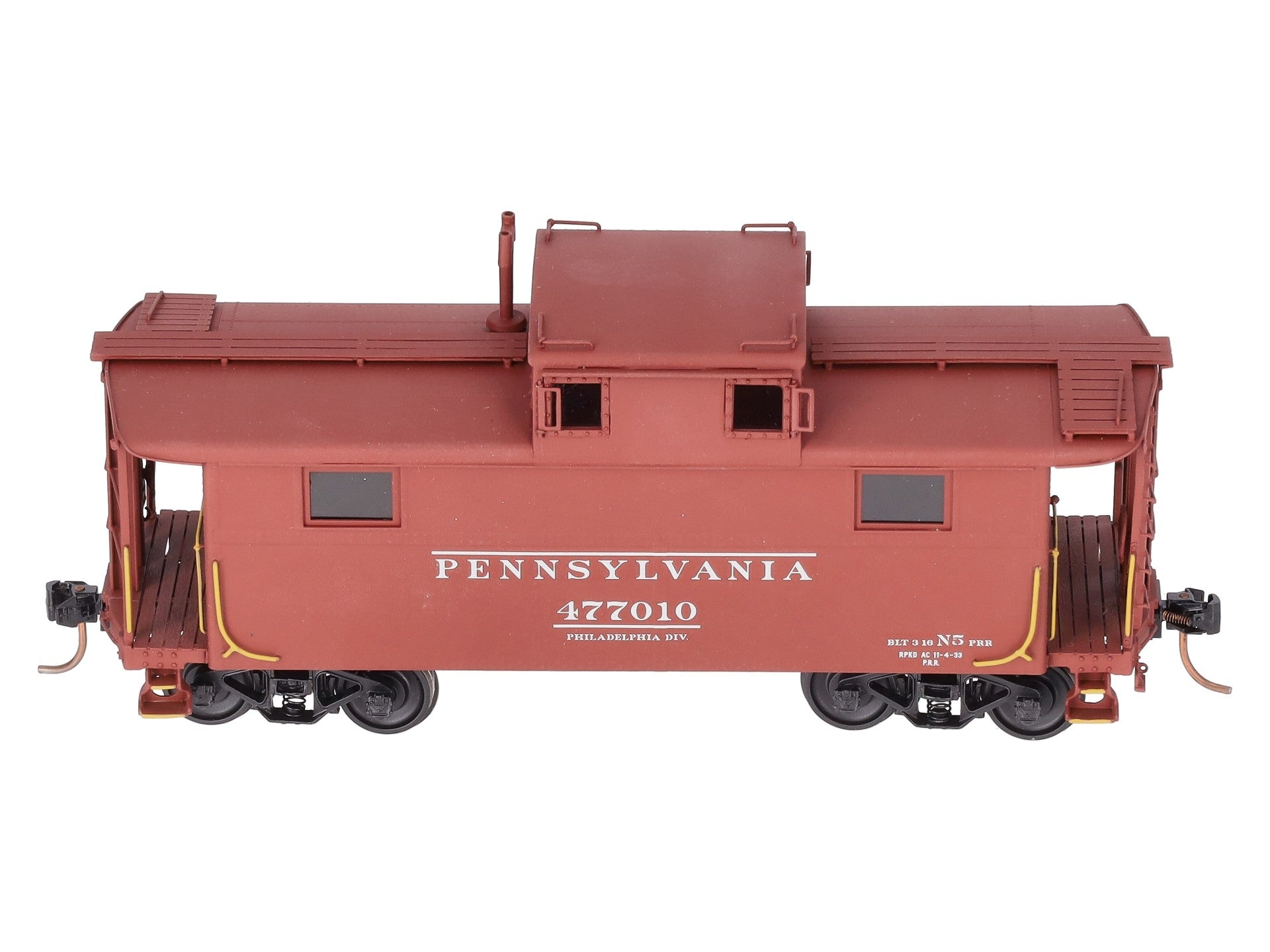 Overland OMI-1610/S BRASS S Scale PRR Steel Caboose N5A w/o Antenna -Painted EX/Box