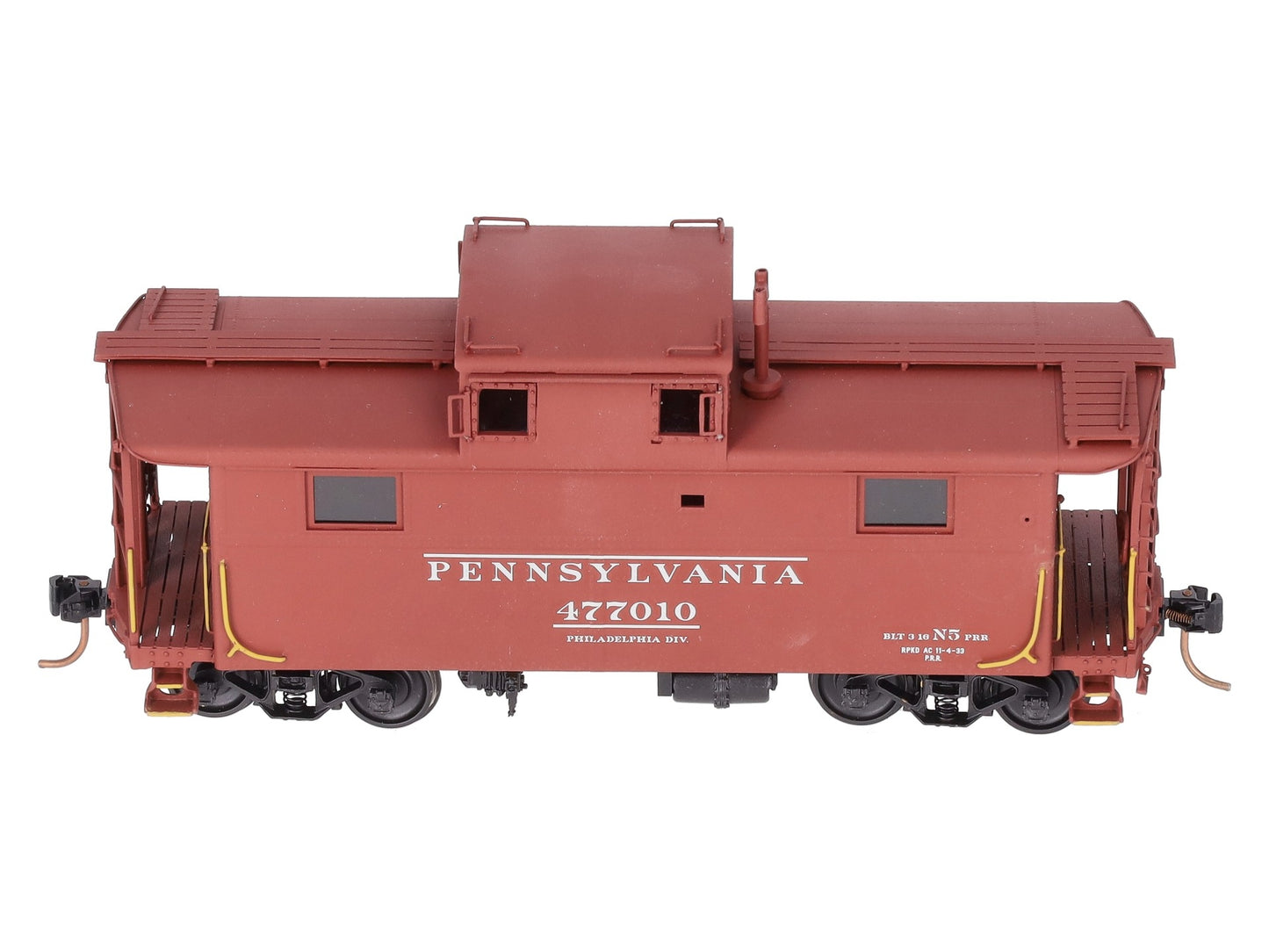 Overland OMI-1610/S BRASS S Scale PRR Steel Caboose N5A w/o Antenna -Painted EX/Box
