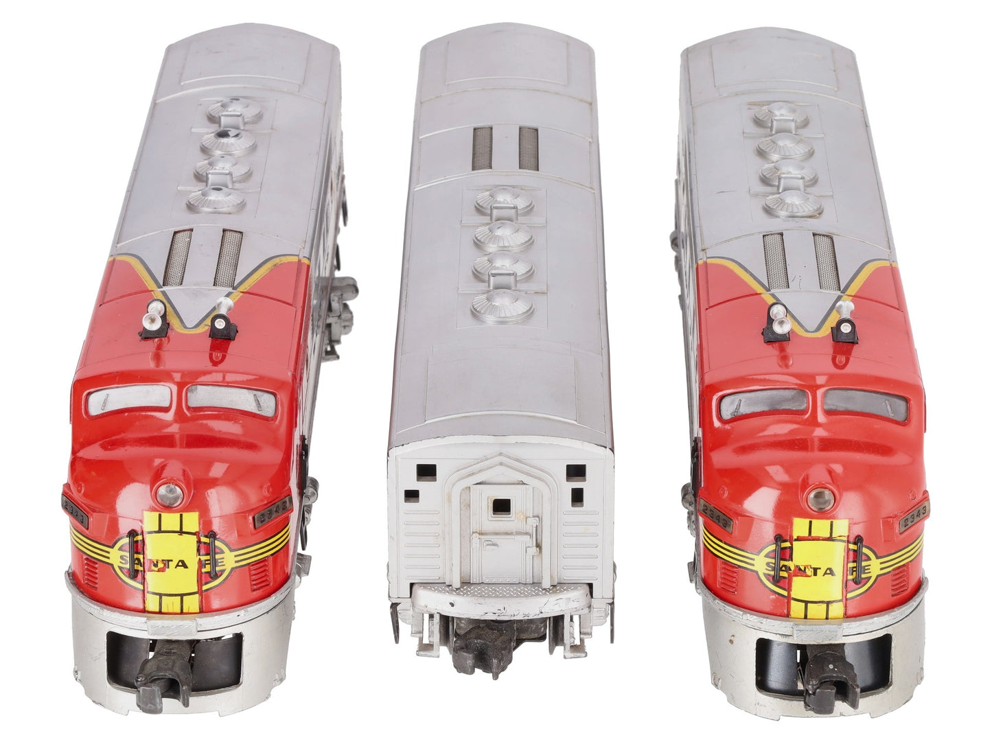 Lionel 2343 Vintage O Santa Fe F3 ABA Diesel Locomotive Set VG