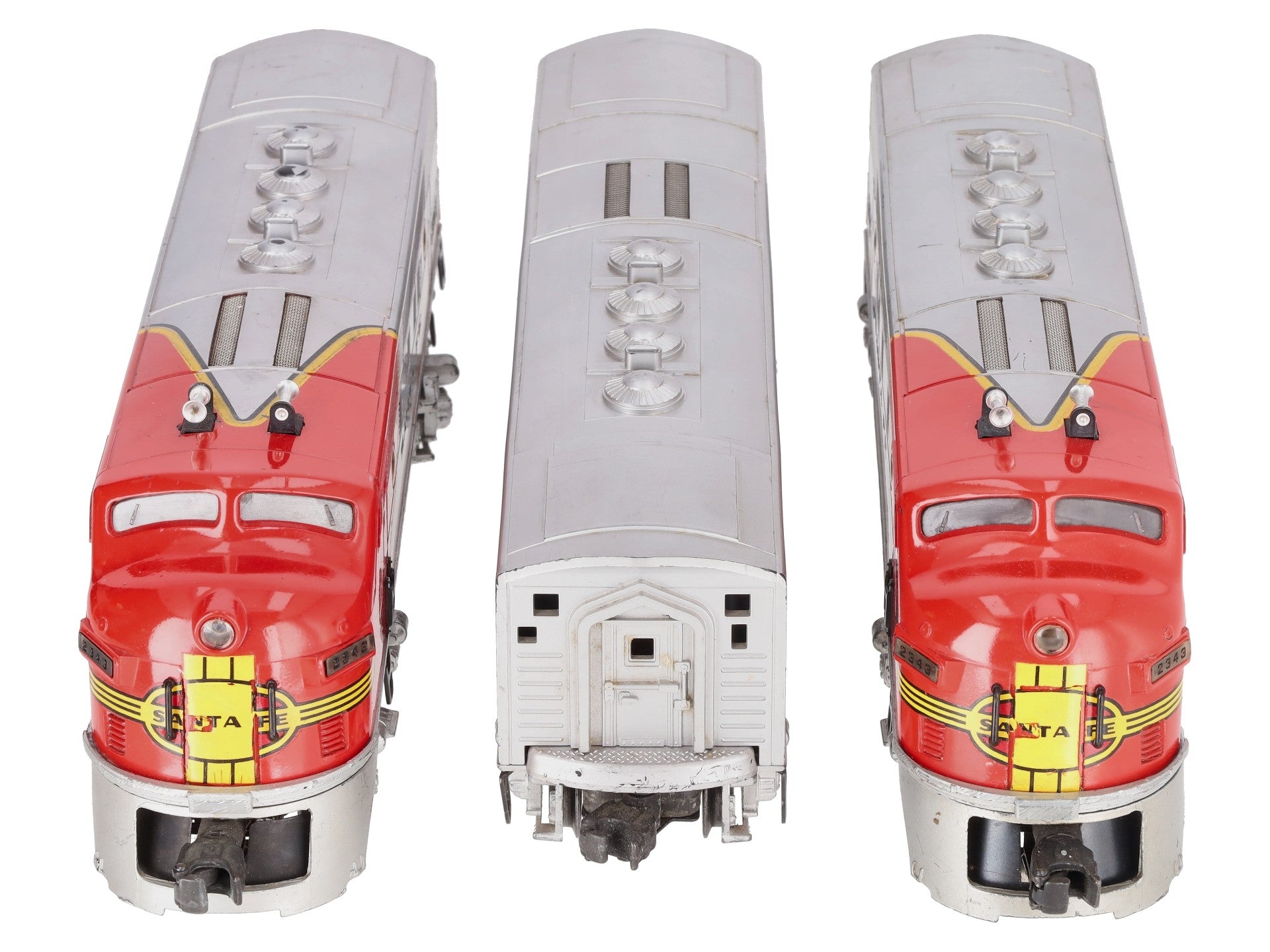 Lionel 2343 Vintage O Santa Fe F3 ABA Diesel Locomotive Set VG
