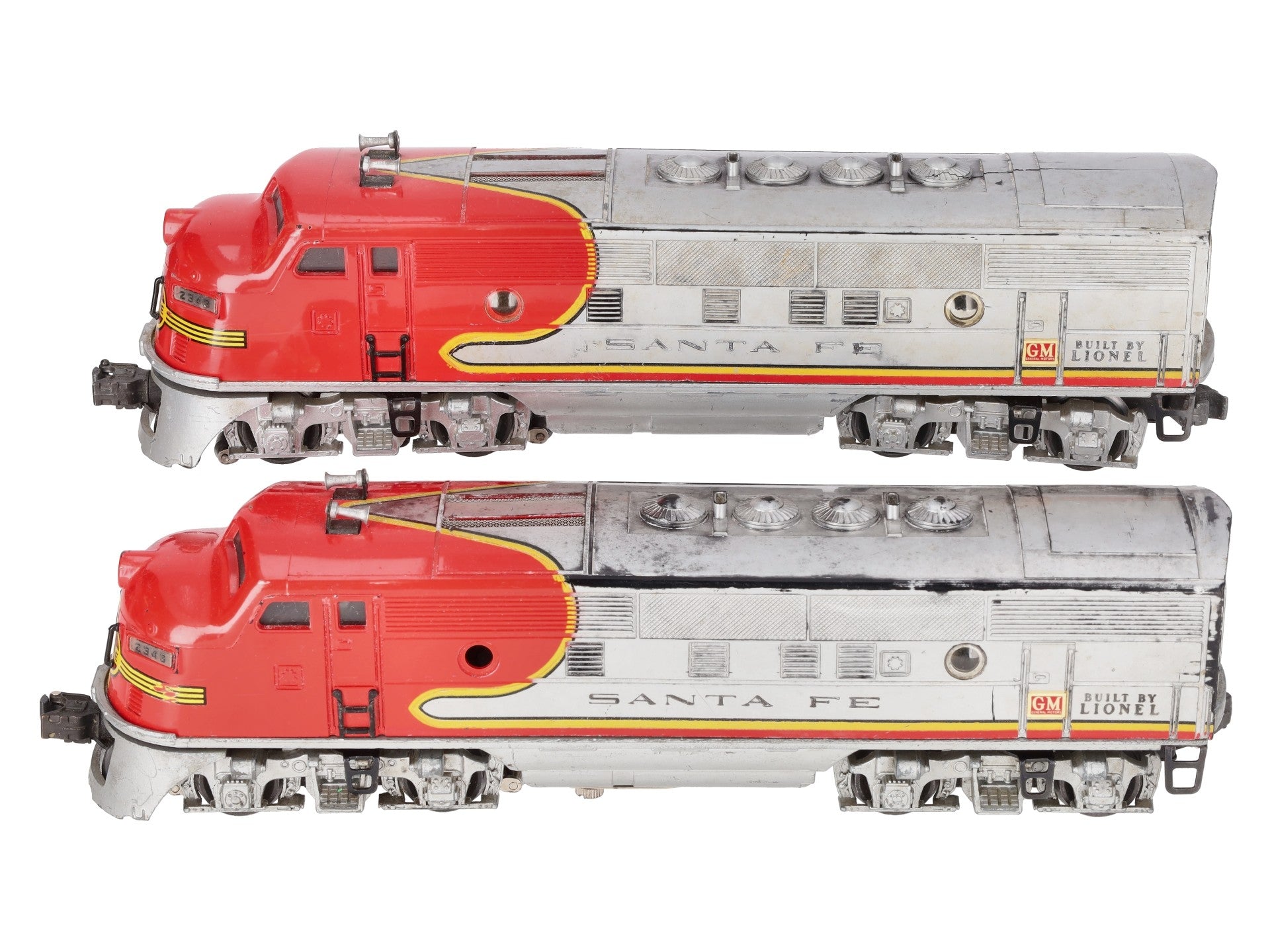 Lionel 2343 Vintage O Santa Fe F3 AB Diesel Locomotive Set VG