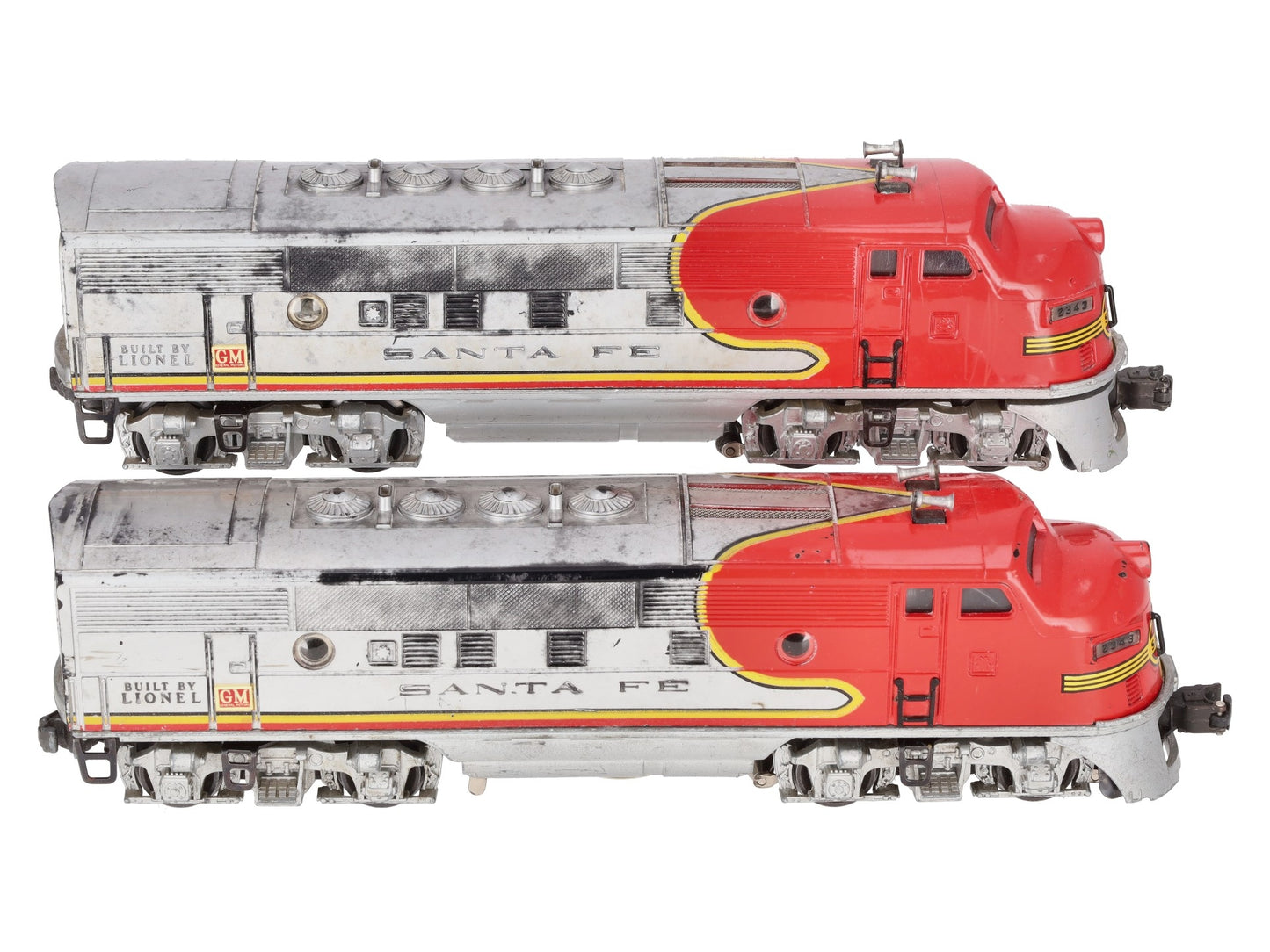 Lionel 2343 Vintage O Santa Fe F3 AB Diesel Locomotive Set VG