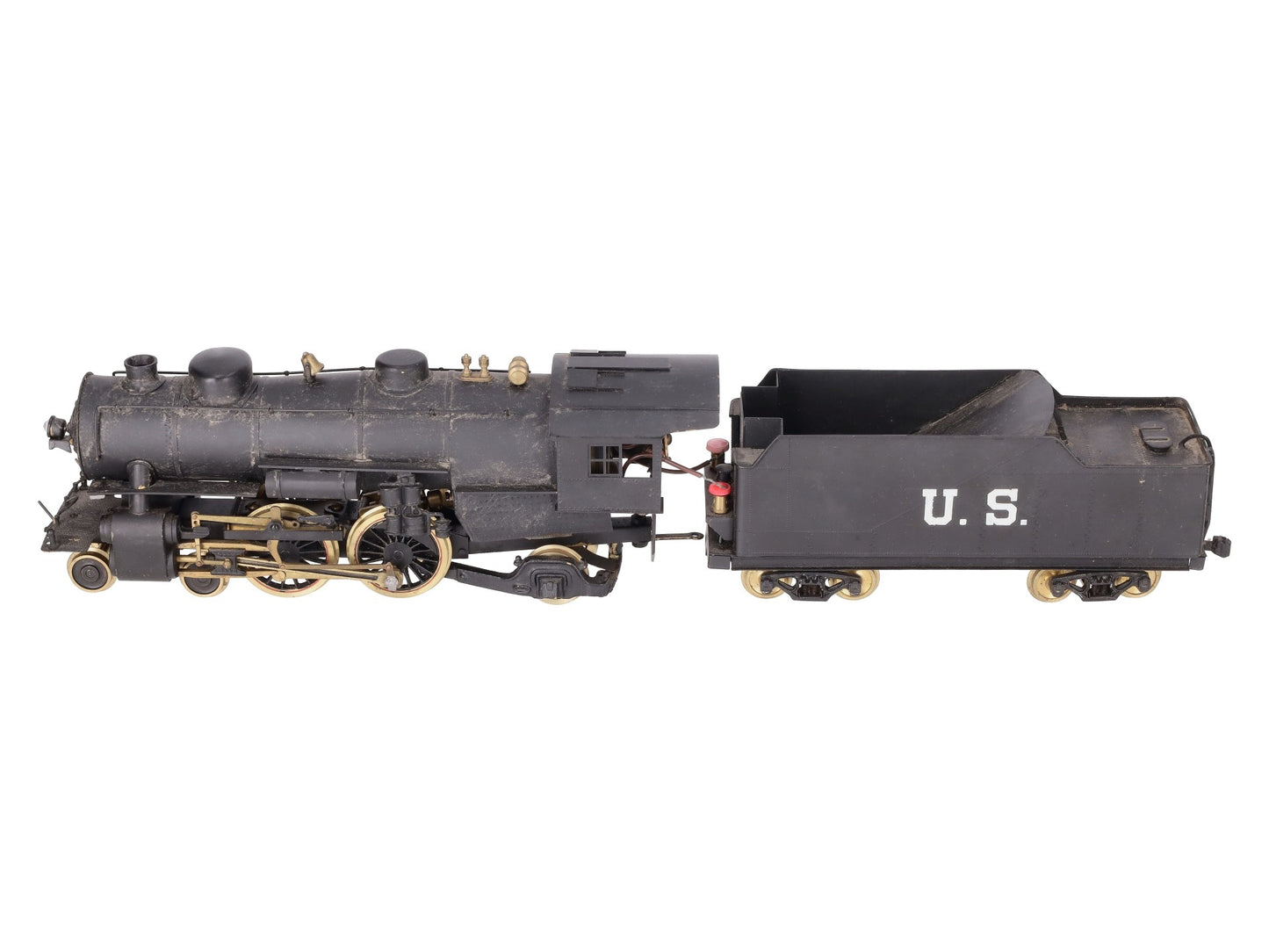 Brass O Gauge 2-Rail 4-4-2 Atlantic Locomotive And Tender VG