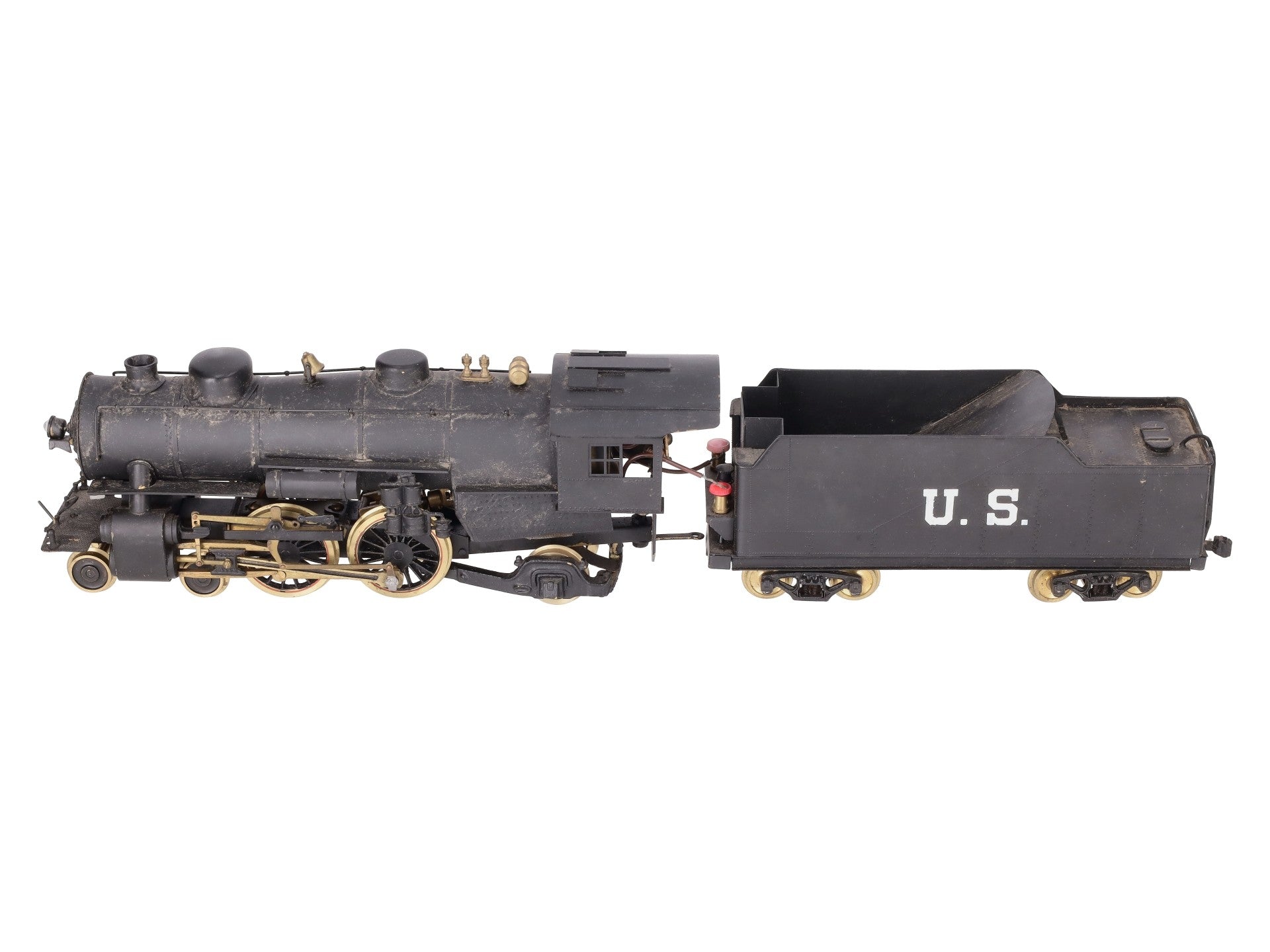 Brass O Gauge 2-Rail 4-4-2 Atlantic Locomotive And Tender VG
