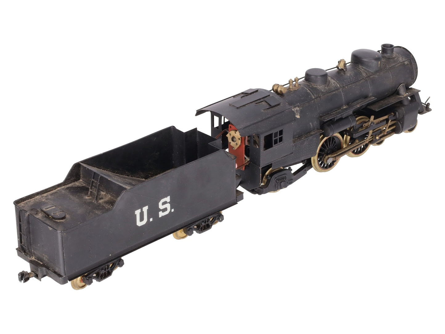 Brass O Gauge 2-Rail 4-4-2 Atlantic Locomotive And Tender VG