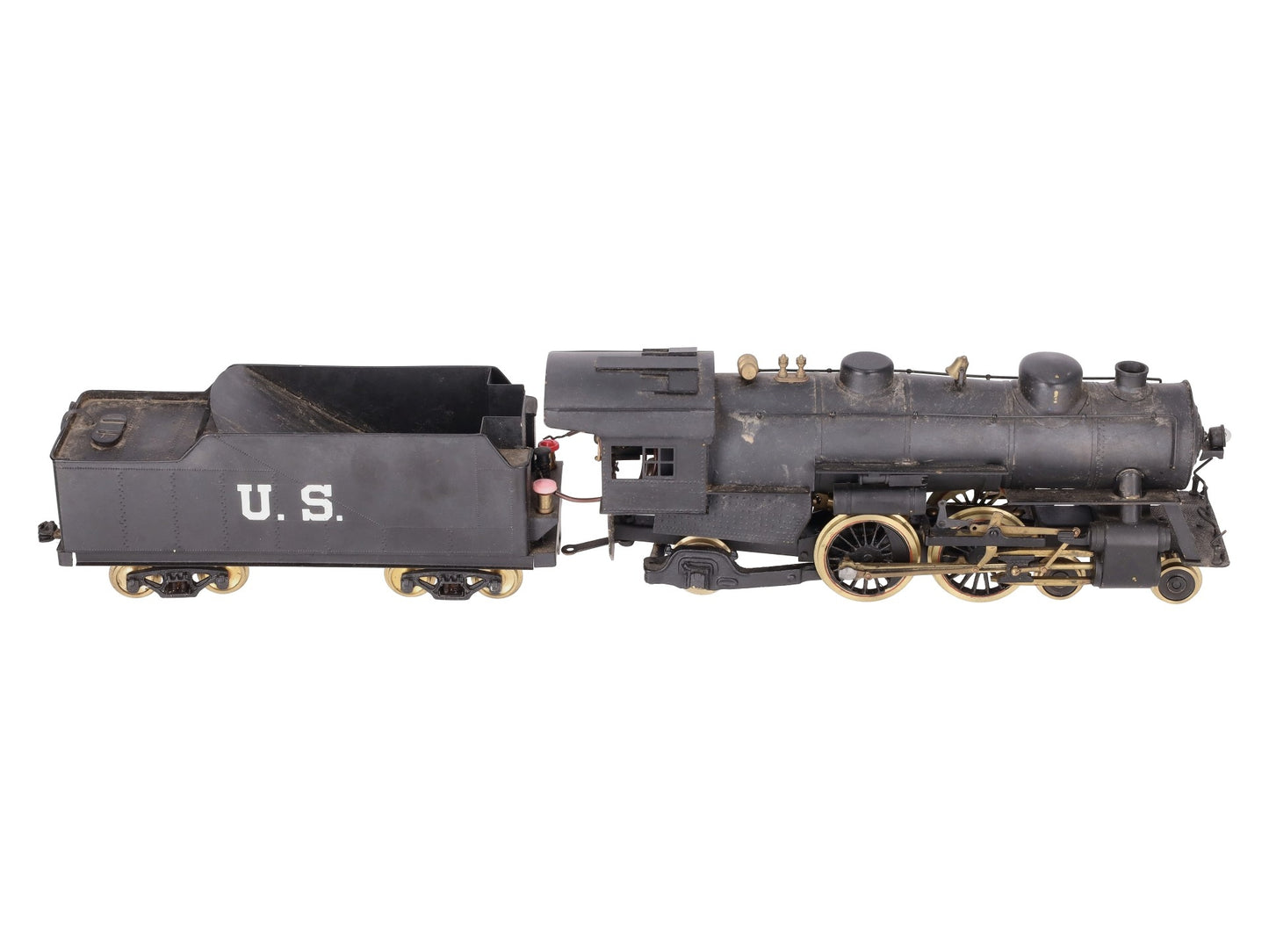 Brass O Gauge 2-Rail 4-4-2 Atlantic Locomotive And Tender VG