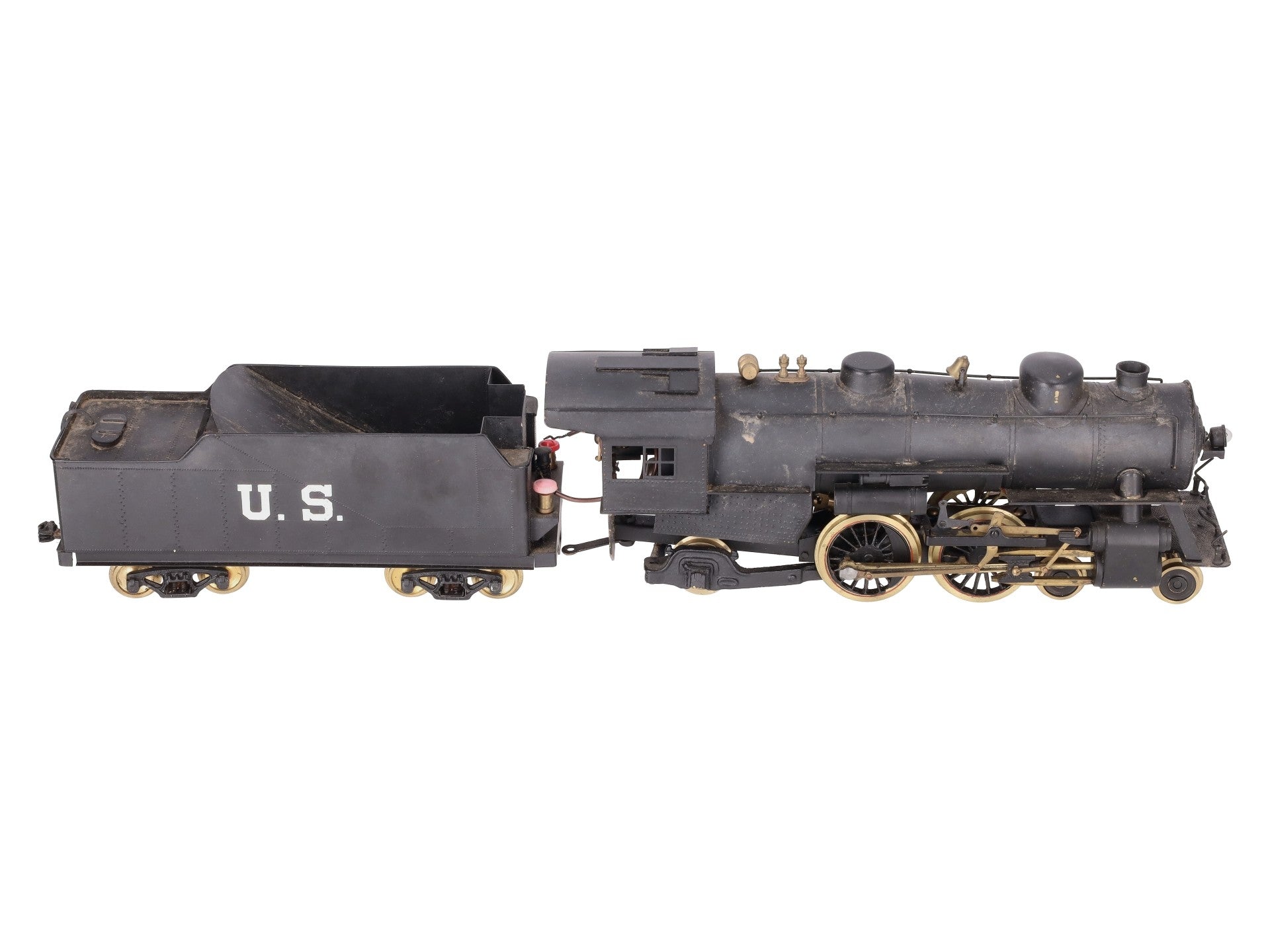 Brass O Gauge 2-Rail 4-4-2 Atlantic Locomotive And Tender VG