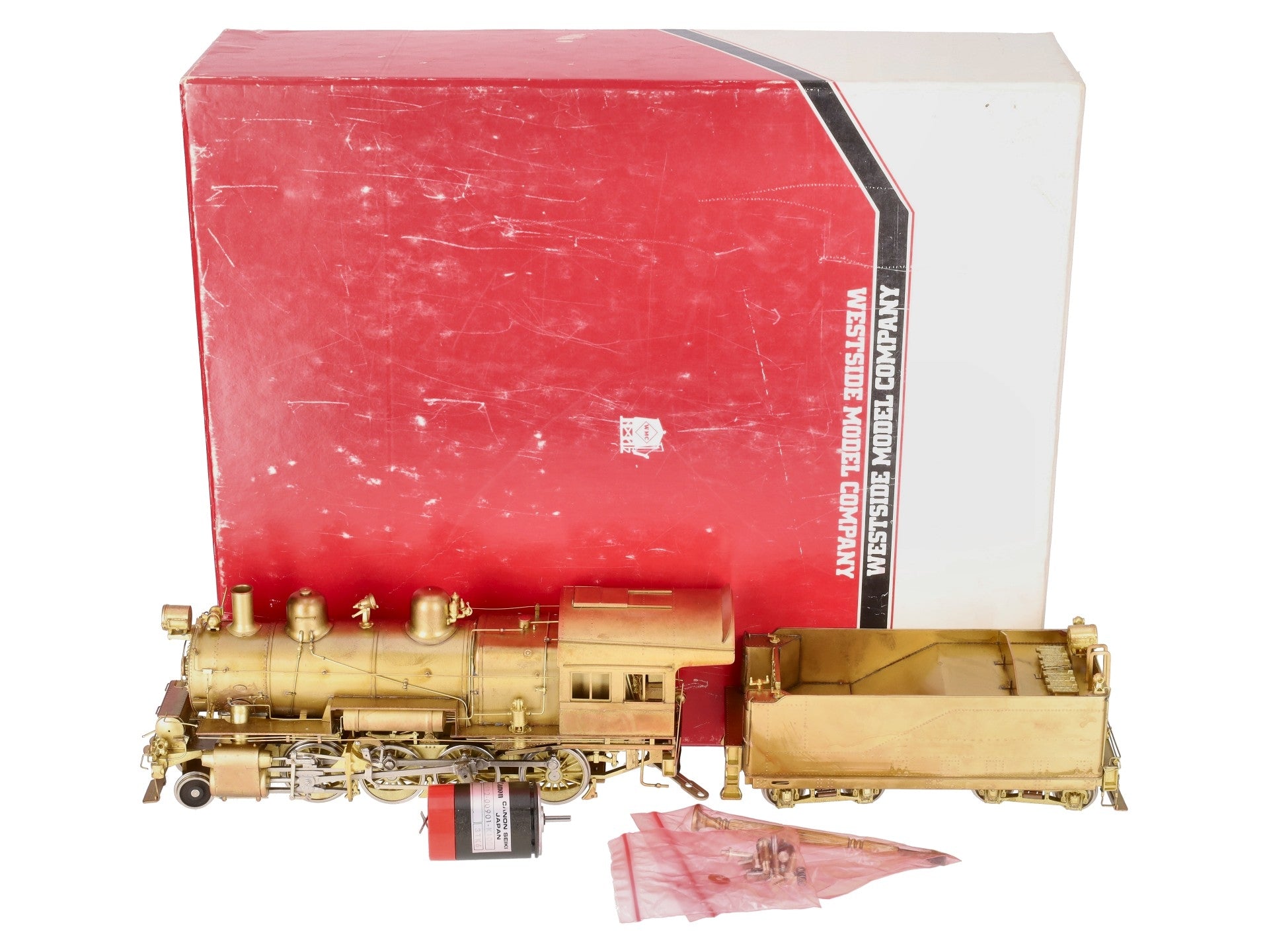 Westside Model O Brass PRR H-6sb 2-8-0 Steam Engine & Tender (2-Rail)- Unpainted EX/Box