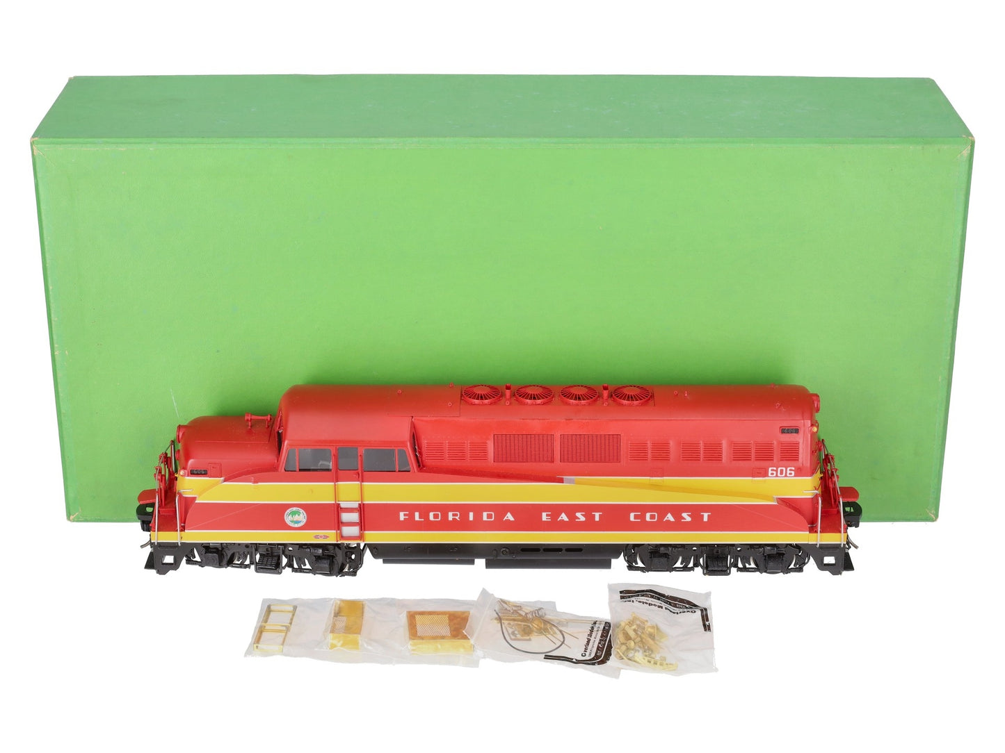 Overland OMI-0375 O Brass FEC EMD BL-2 Diesel Locomotive #606 (2-Rail) - Painted/Box