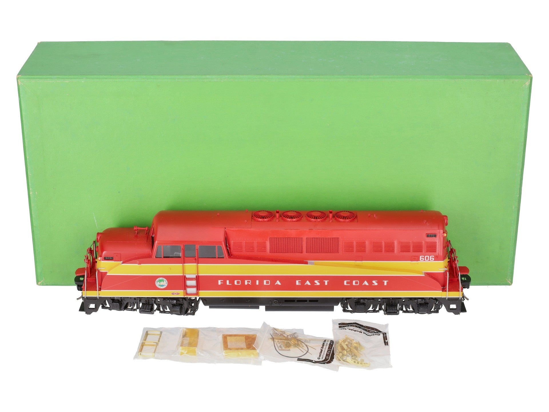 Overland OMI-0375 O Brass FEC EMD BL-2 Diesel Locomotive #606 (2-Rail) - Painted/Box
