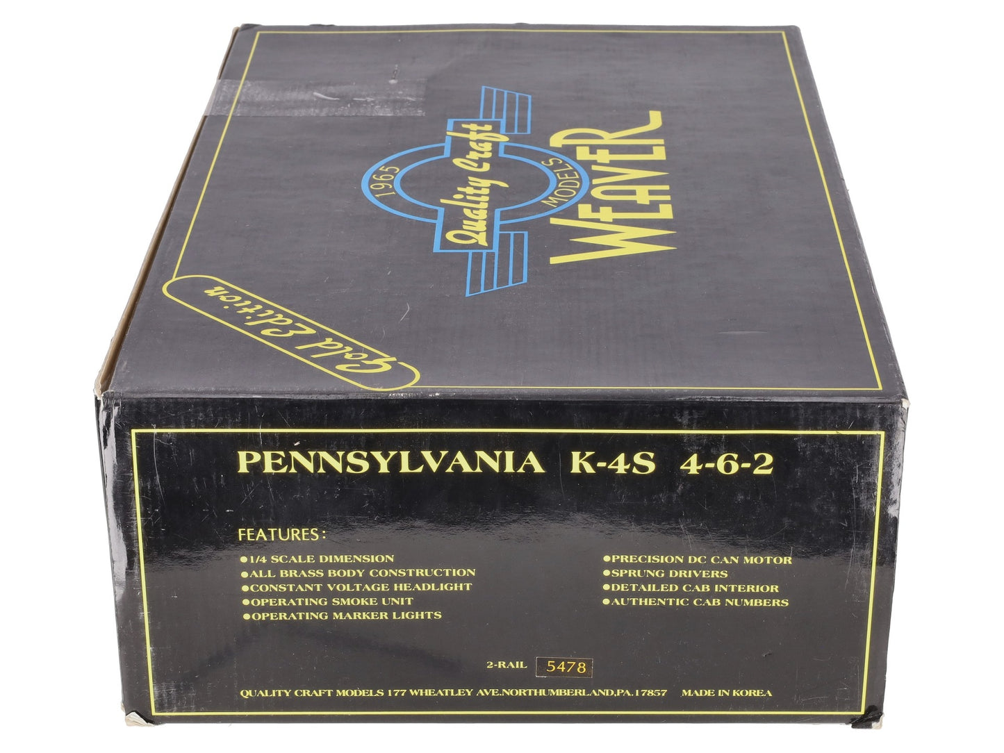 Weaver O Brass PRR K-4S 4-6-2 Steam Engine & Tender #5478 (2-Rail) EX/Box