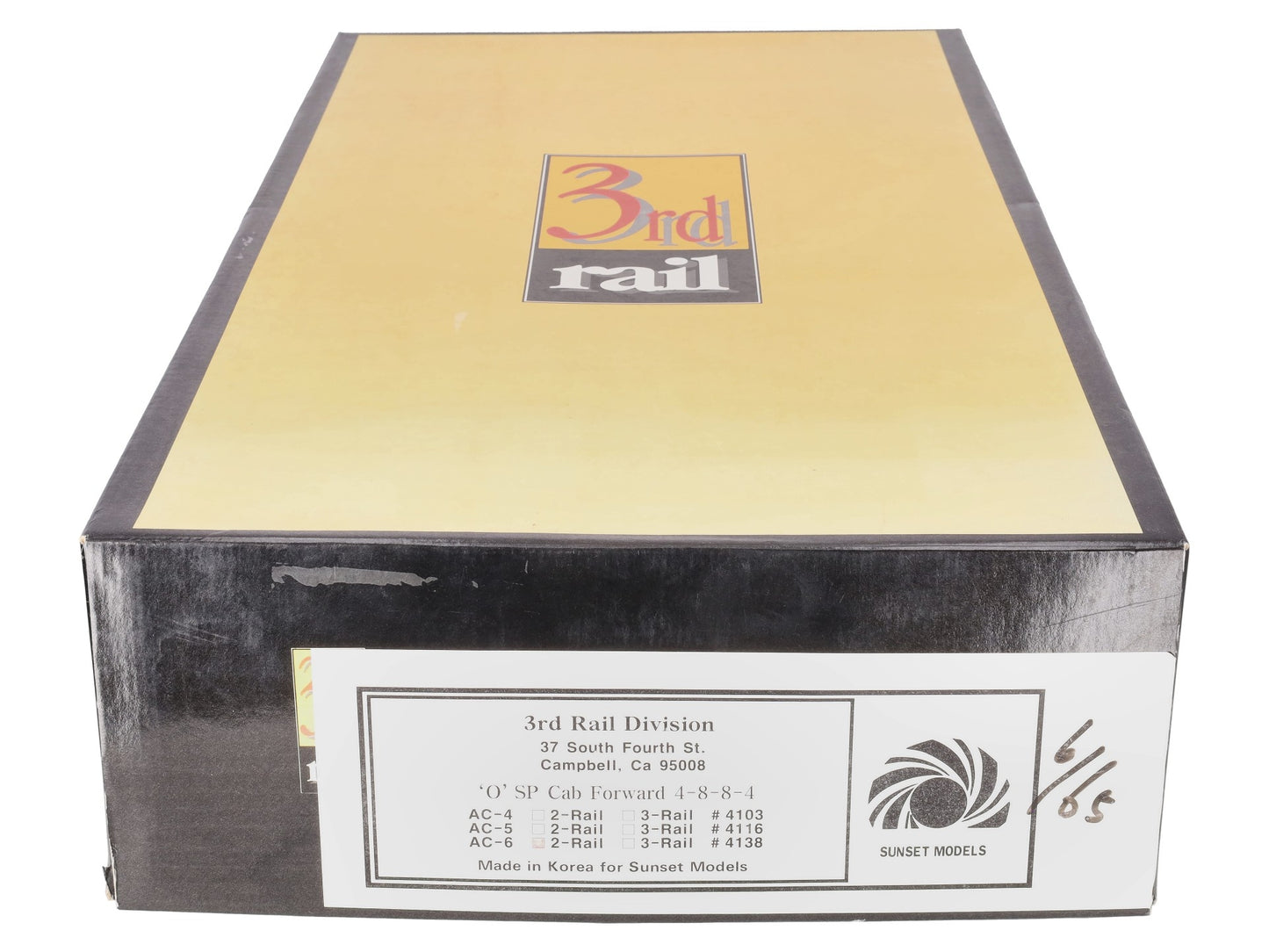 Sunset Models 4138 O Brass SP Cab Forward 4-8-8-4 Steam Locomotive #4138 -2 Rail EX/Box