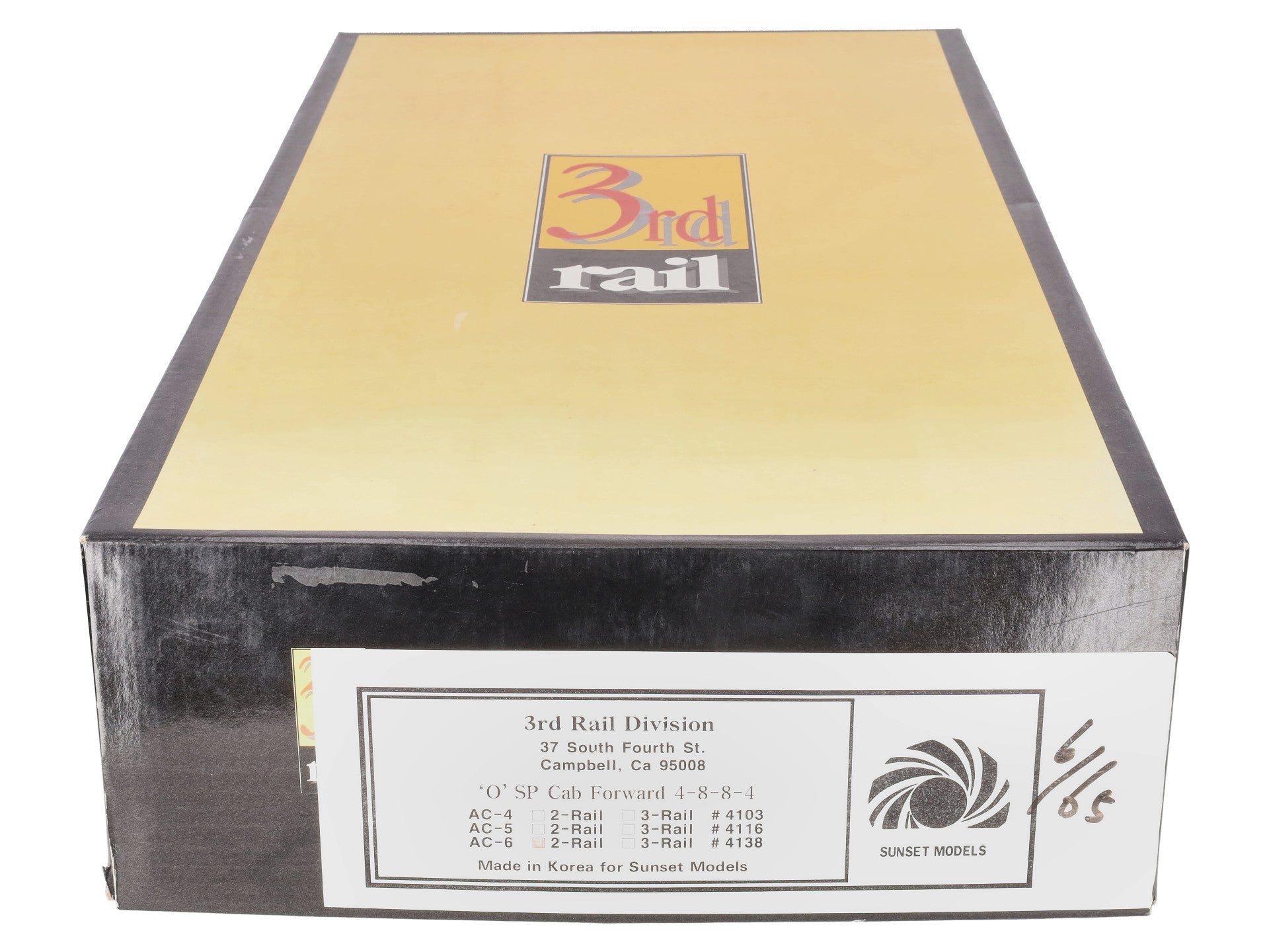 Sunset Models 4138 O Brass SP Cab Forward 4-8-8-4 Steam Locomotive #4138 -2 Rail EX/Box