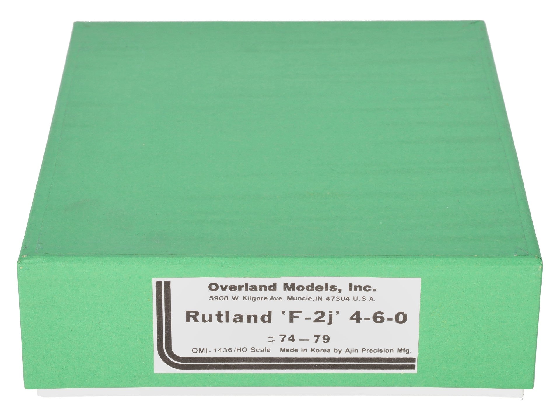 Overland 1436 HO Brass Rutland 4-6-0 'F-2j' Steam Locomotive -Unpainted EX/Box