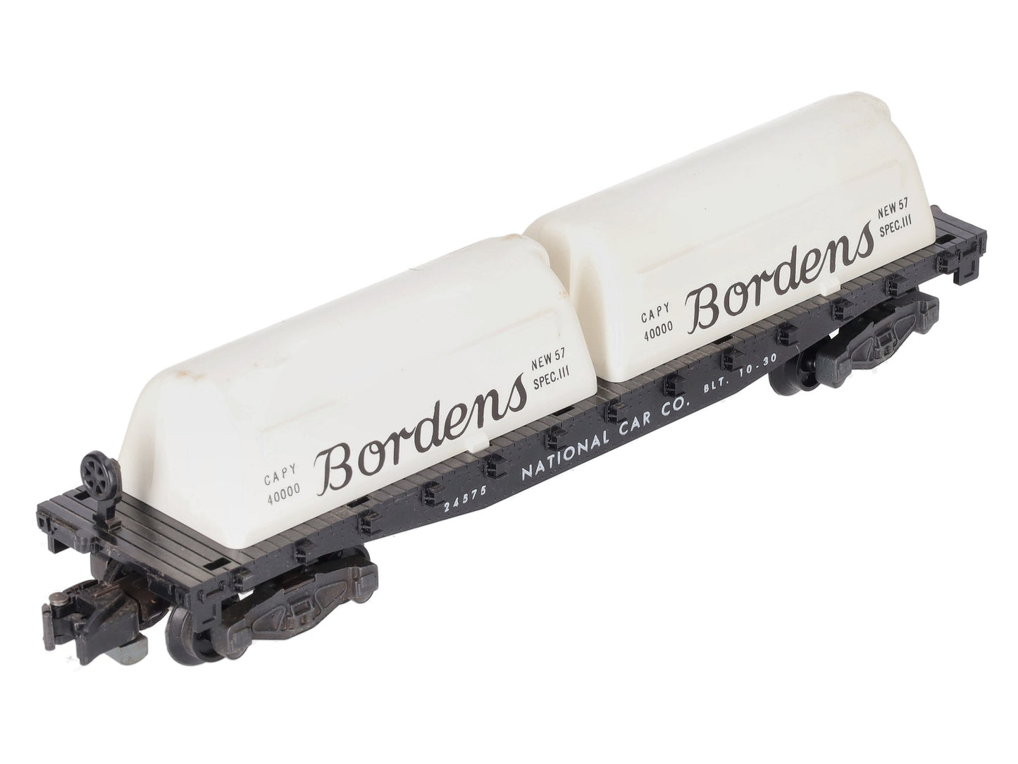 American Flyer 24575 S National Flatcar w/ Borden Milk Containers & Kleer-Pak EX/Box