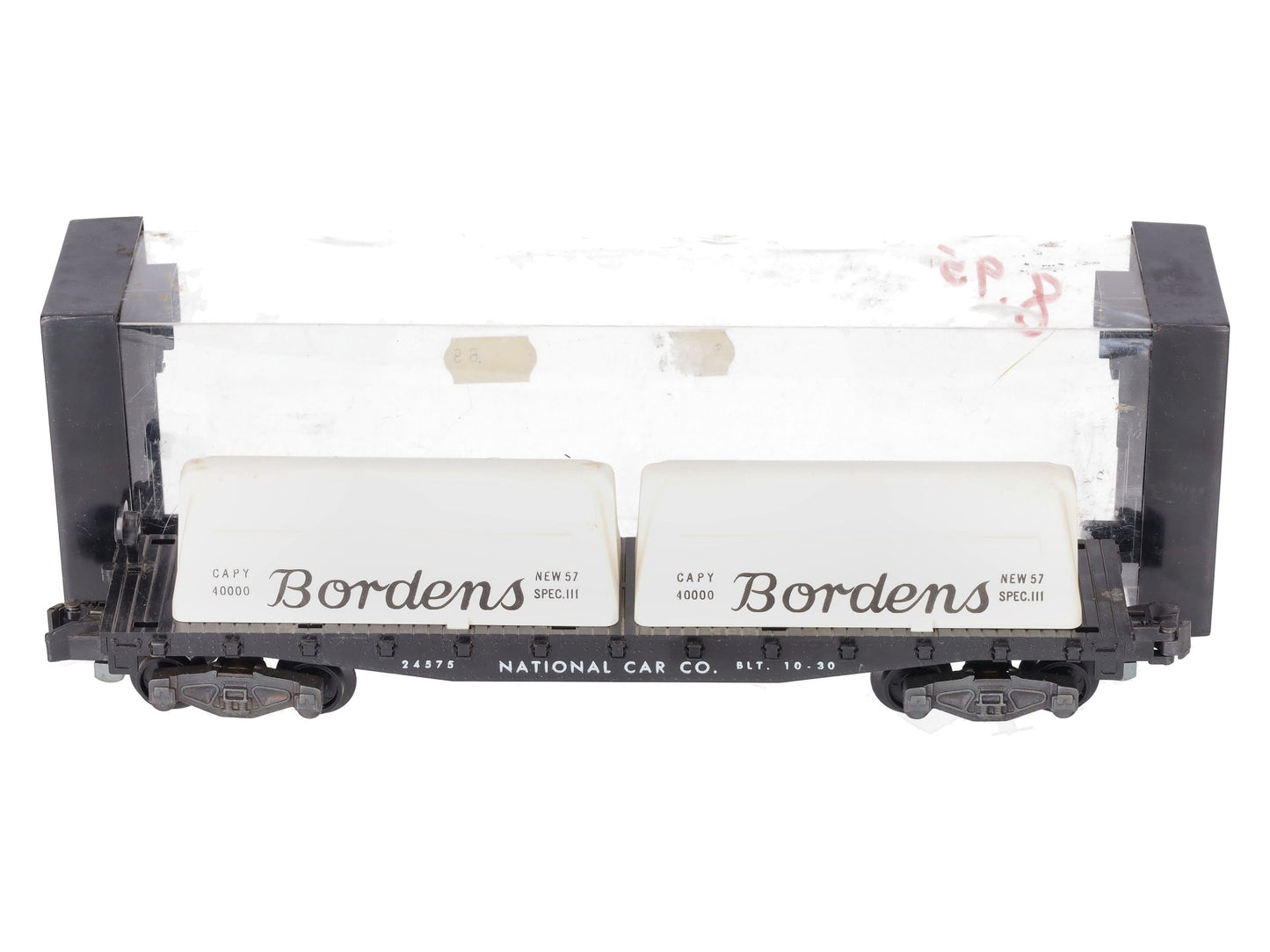 American Flyer 24575 S National Flatcar w/ Borden Milk Containers & Kleer-Pak EX/Box