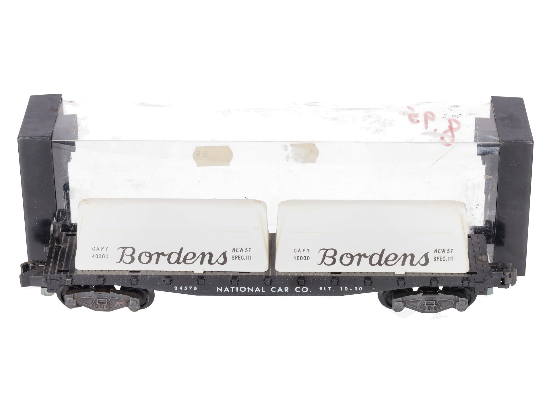 American Flyer 24575 S National Flatcar w/ Borden Milk Containers & Kleer-Pak EX/Box