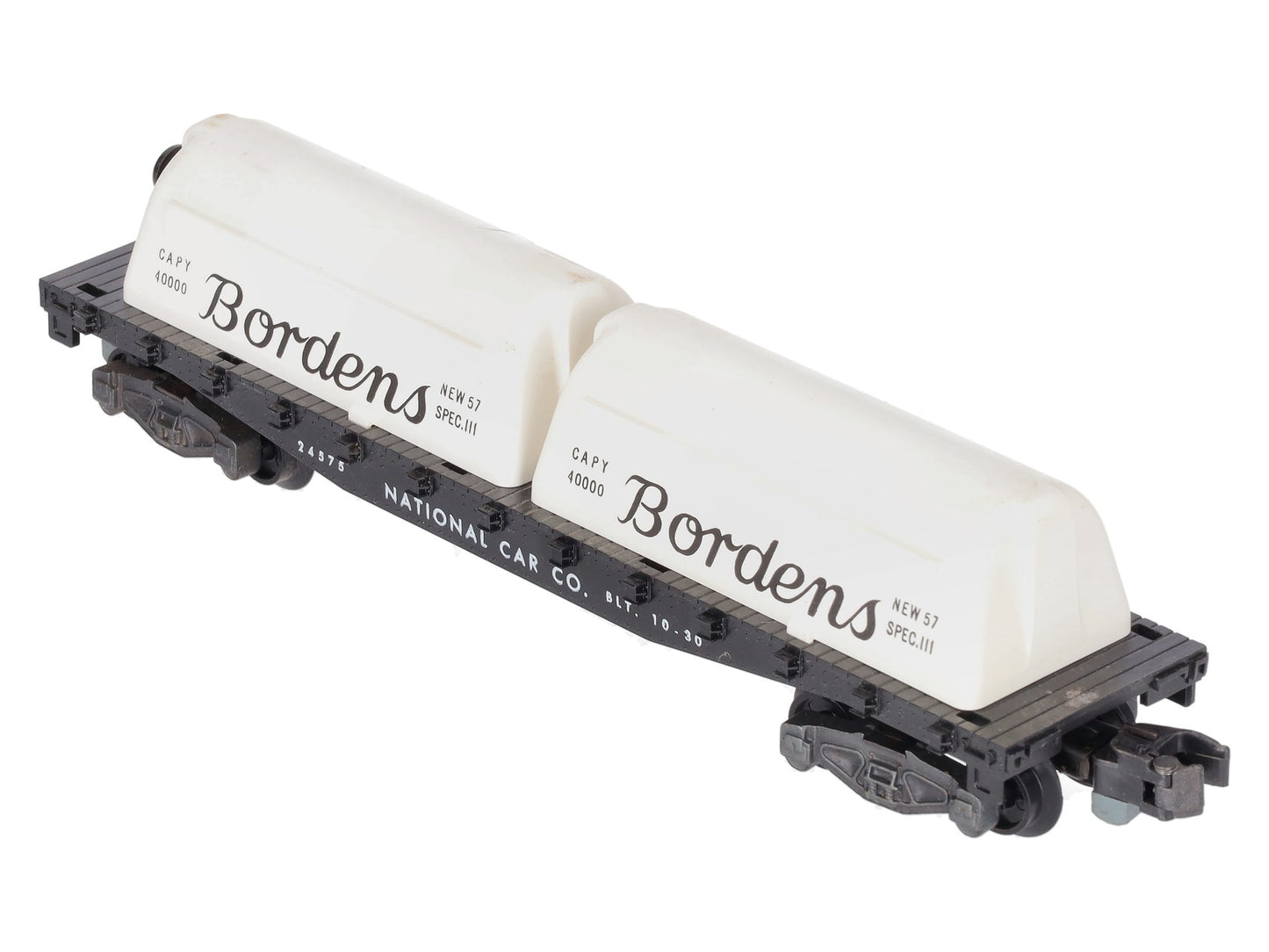 American Flyer 24575 S National Flatcar w/ Borden Milk Containers & Kleer-Pak EX/Box