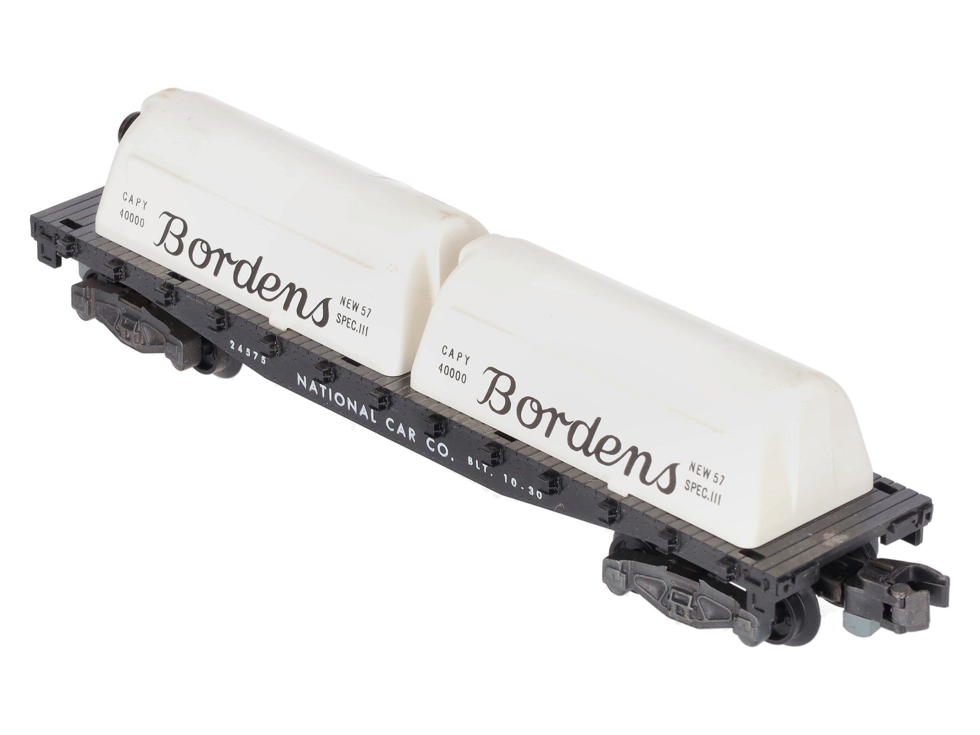 American Flyer 24575 S National Flatcar w/ Borden Milk Containers & Kleer-Pak EX/Box