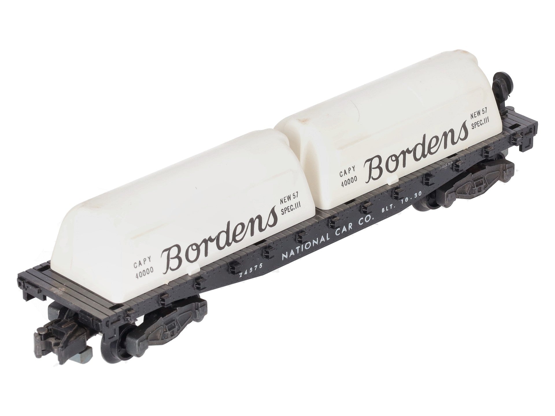 American Flyer 24575 S National Flatcar w/ Borden Milk Containers & Kleer-Pak EX/Box