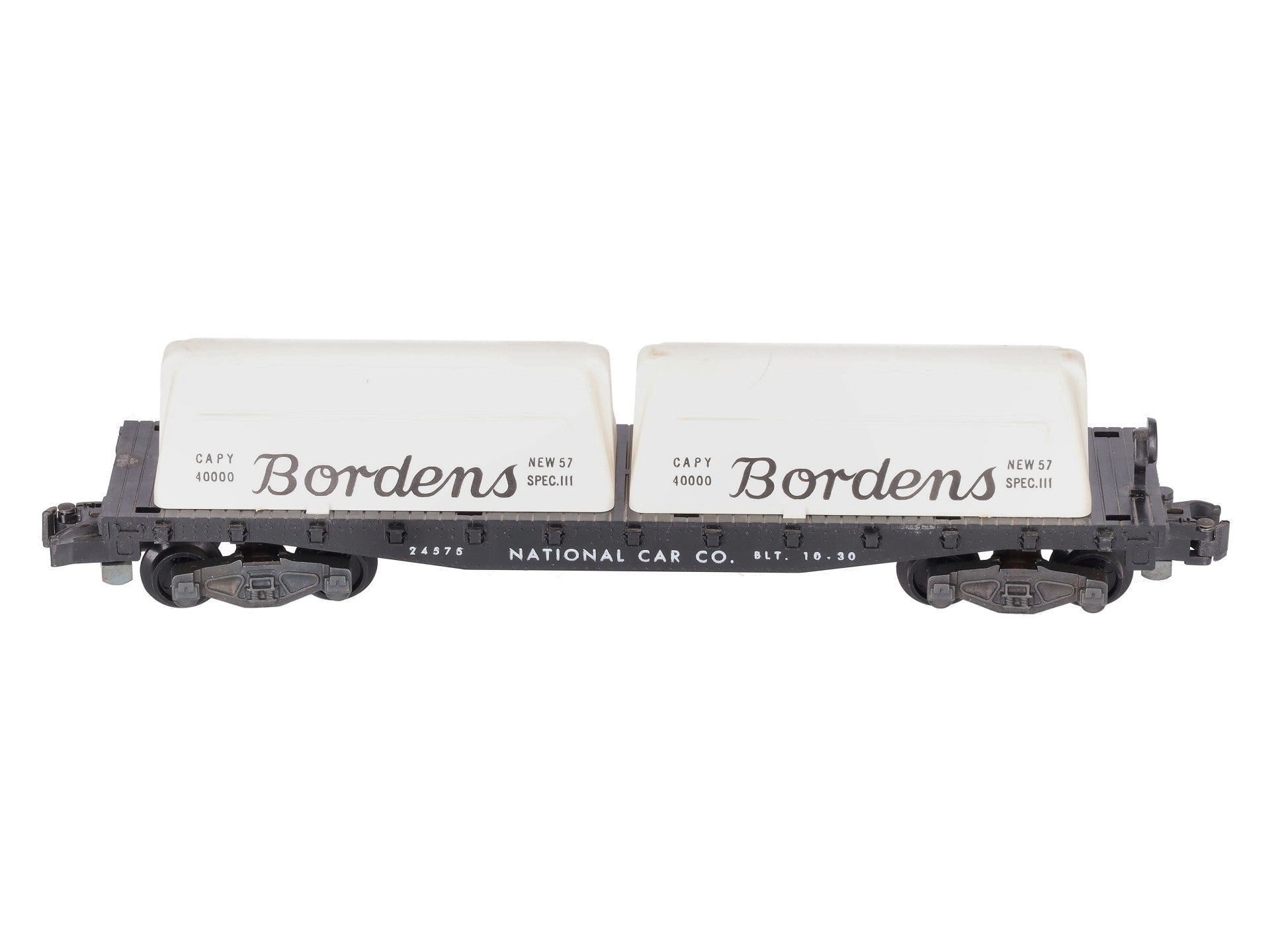 American Flyer 24575 S National Flatcar w/ Borden Milk Containers & Kleer-Pak EX/Box
