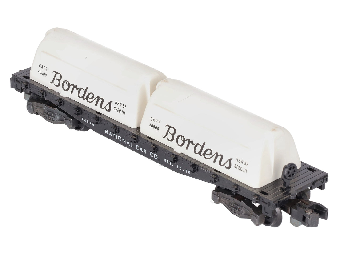 American Flyer 24575 S National Flatcar w/ Borden Milk Containers & Kleer-Pak EX/Box
