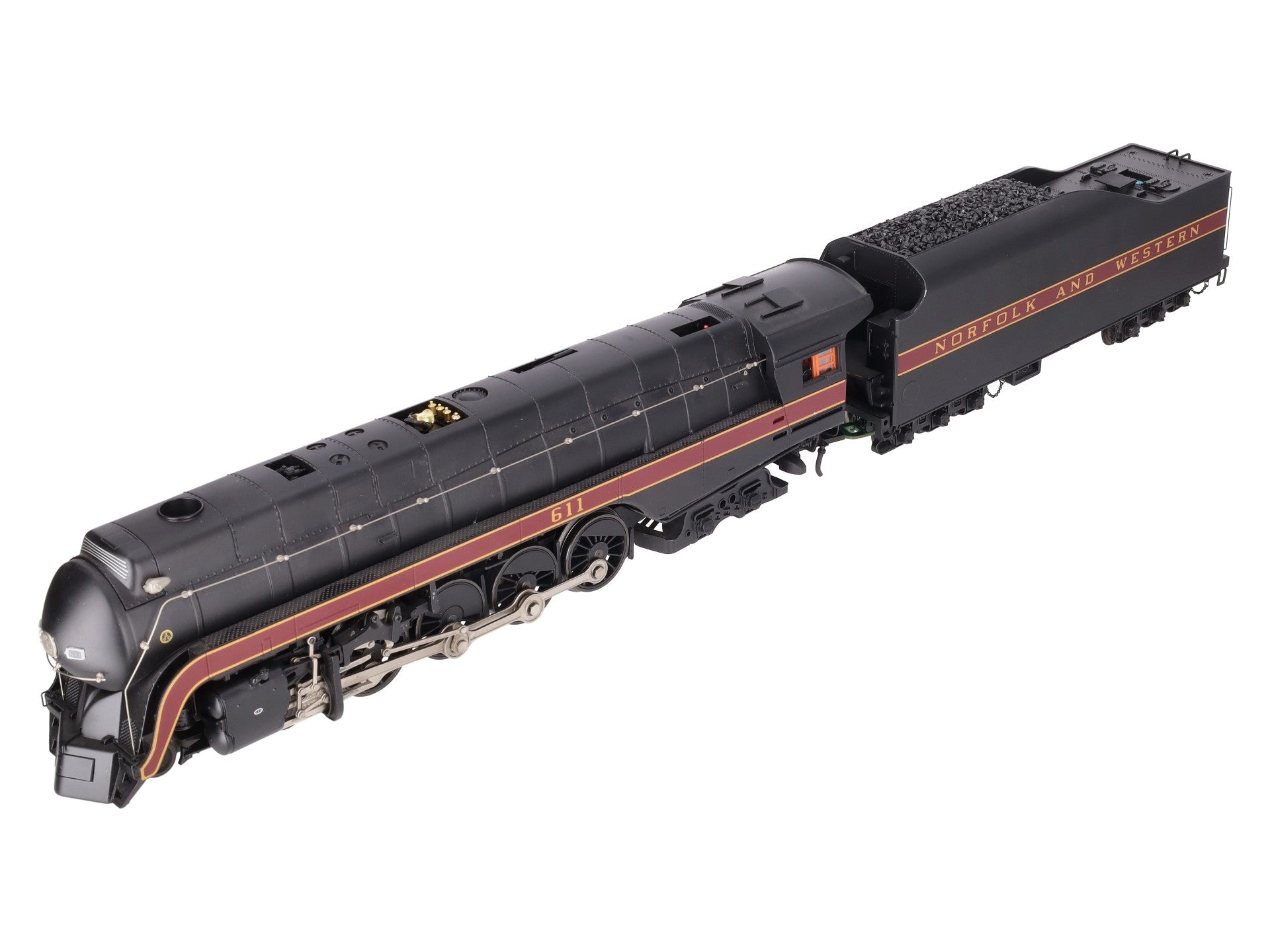 MTH 20-3364-1 N&W 4-8-4 J Steam Engine w/PS2 (Hi-Rail Wheels) #611 EX/Box