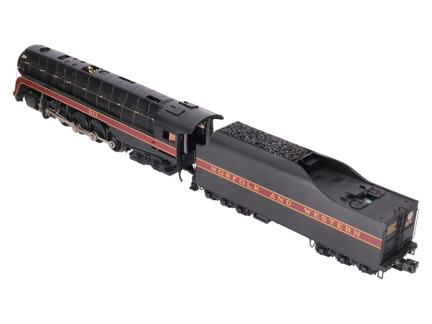 MTH 20-3364-1 N&W 4-8-4 J Steam Engine w/PS2 (Hi-Rail Wheels) #611 EX/Box