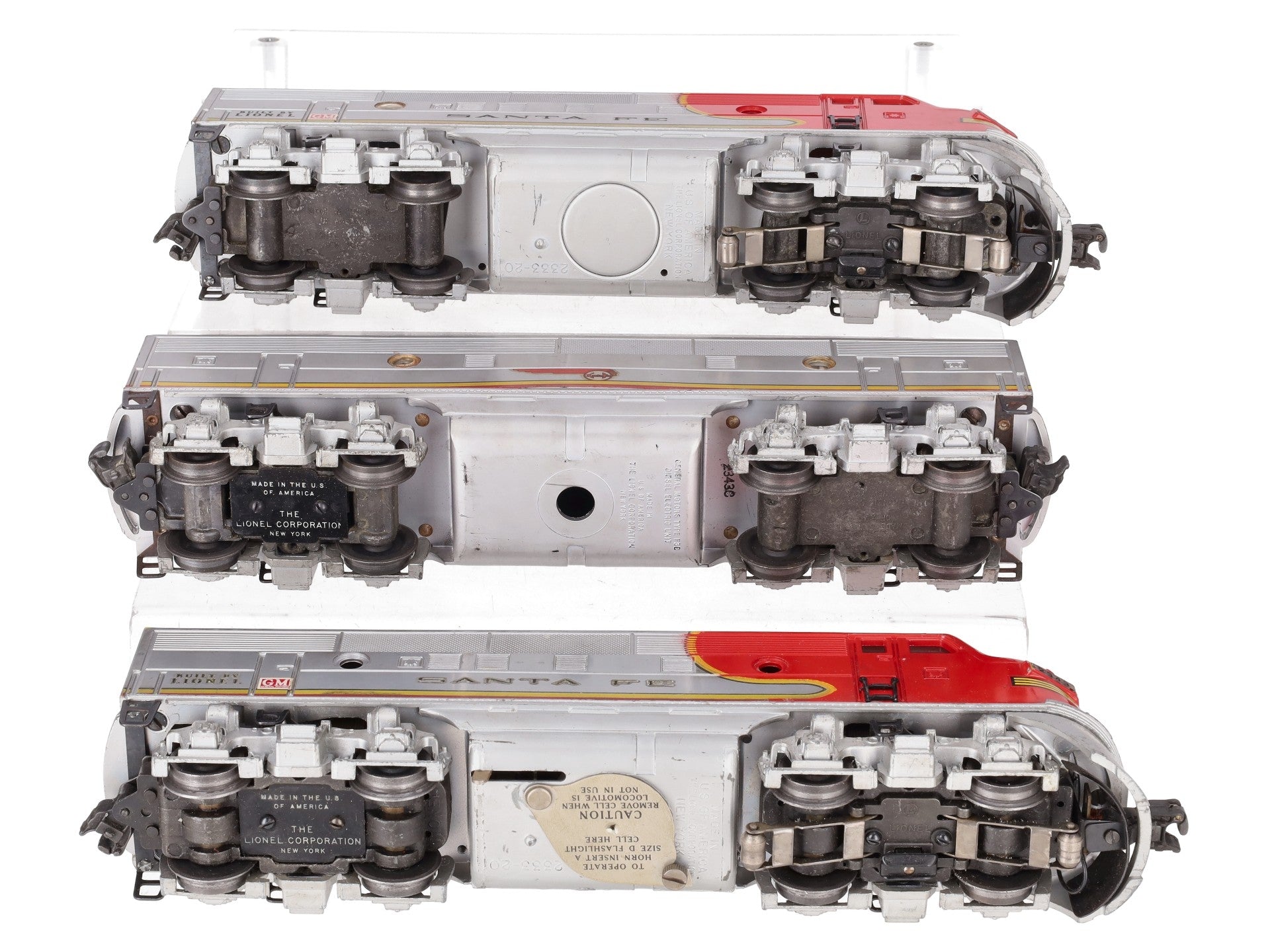 Lionel 2343 Vintage O Santa Fe F3 ABA Diesel Locomotive Set VG